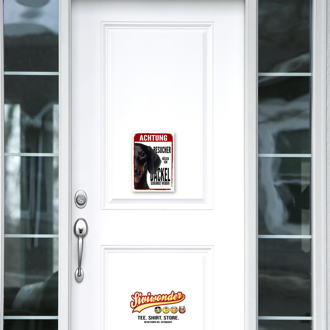 Dackel 2 Genehmigung Dog Schild Spruch Türschild Hundeschild Warnschild Teckel