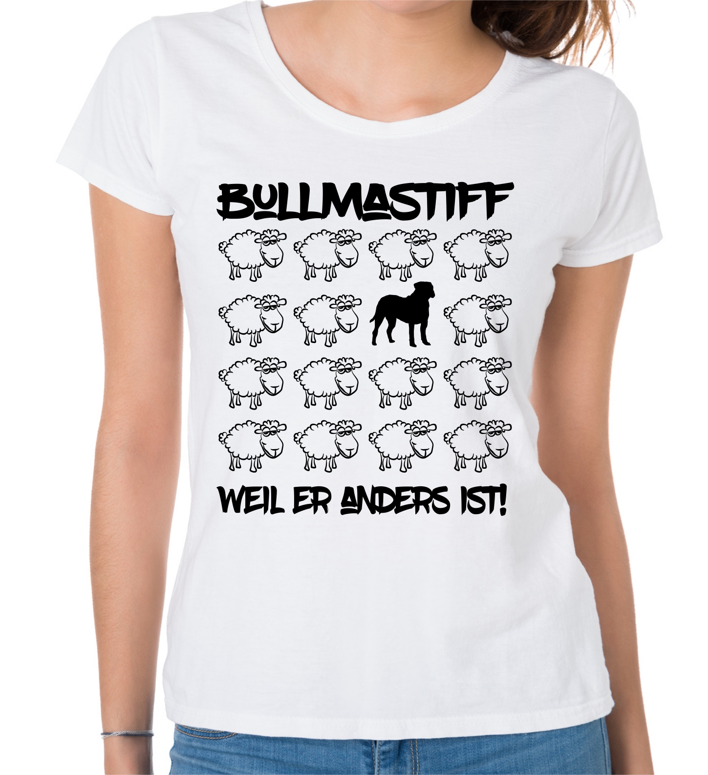 BULLMASTIFF DAMEN T-SHIRT BLACK SHEEP by SIVIWONDER