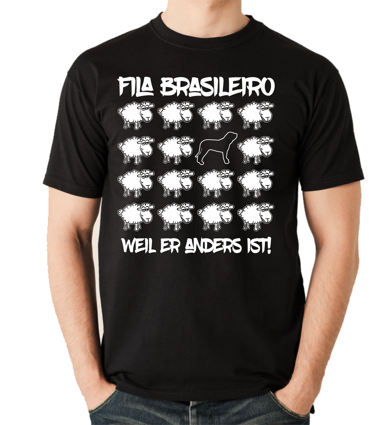 FILA BRASILEIRO UNISEX T-SHIRT BLACK SHEEP by SIVIWONDER