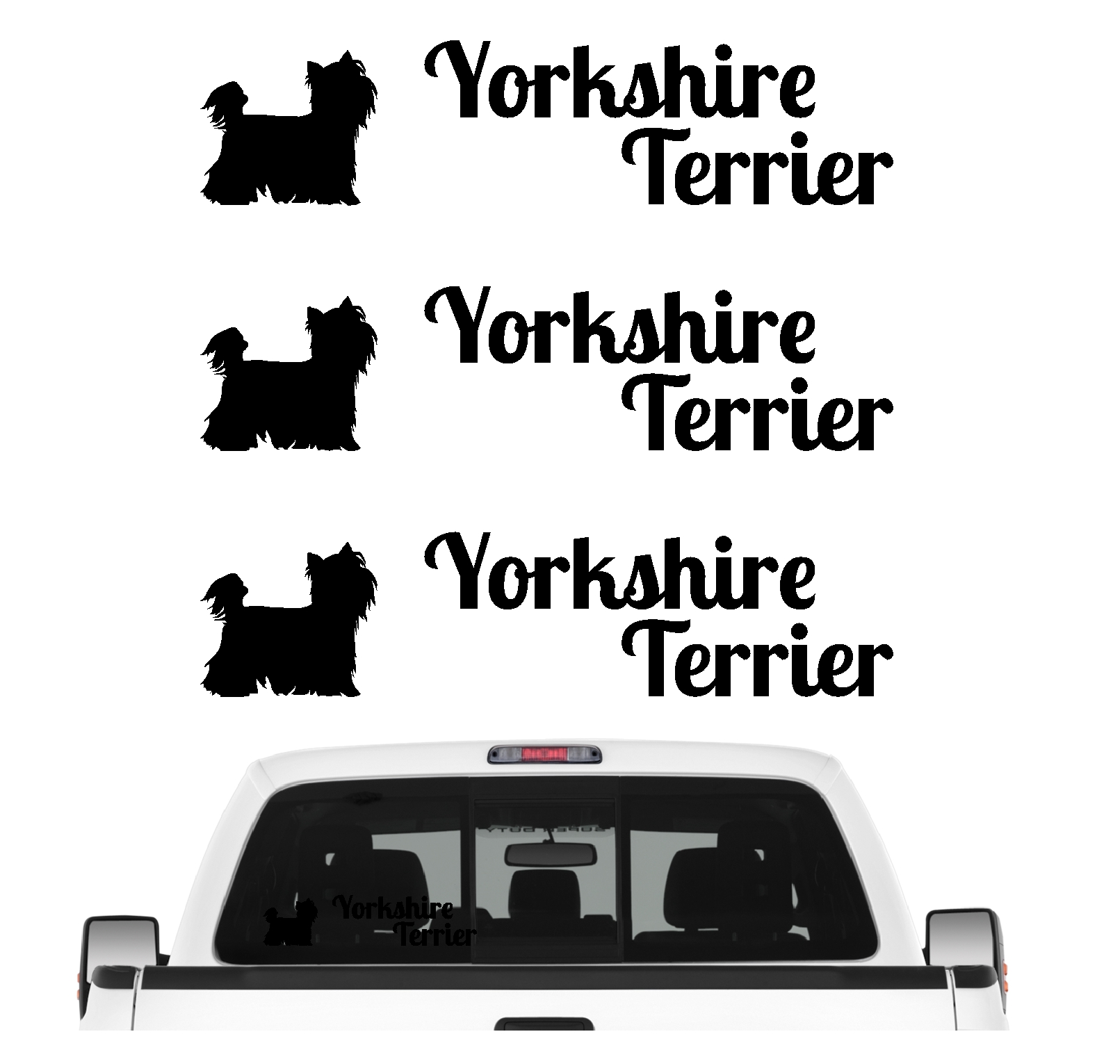 Yorkshire Terrier Yorkie Aufkleber 3er Set Hundeaufkleber Hundemotiv Hund Folie