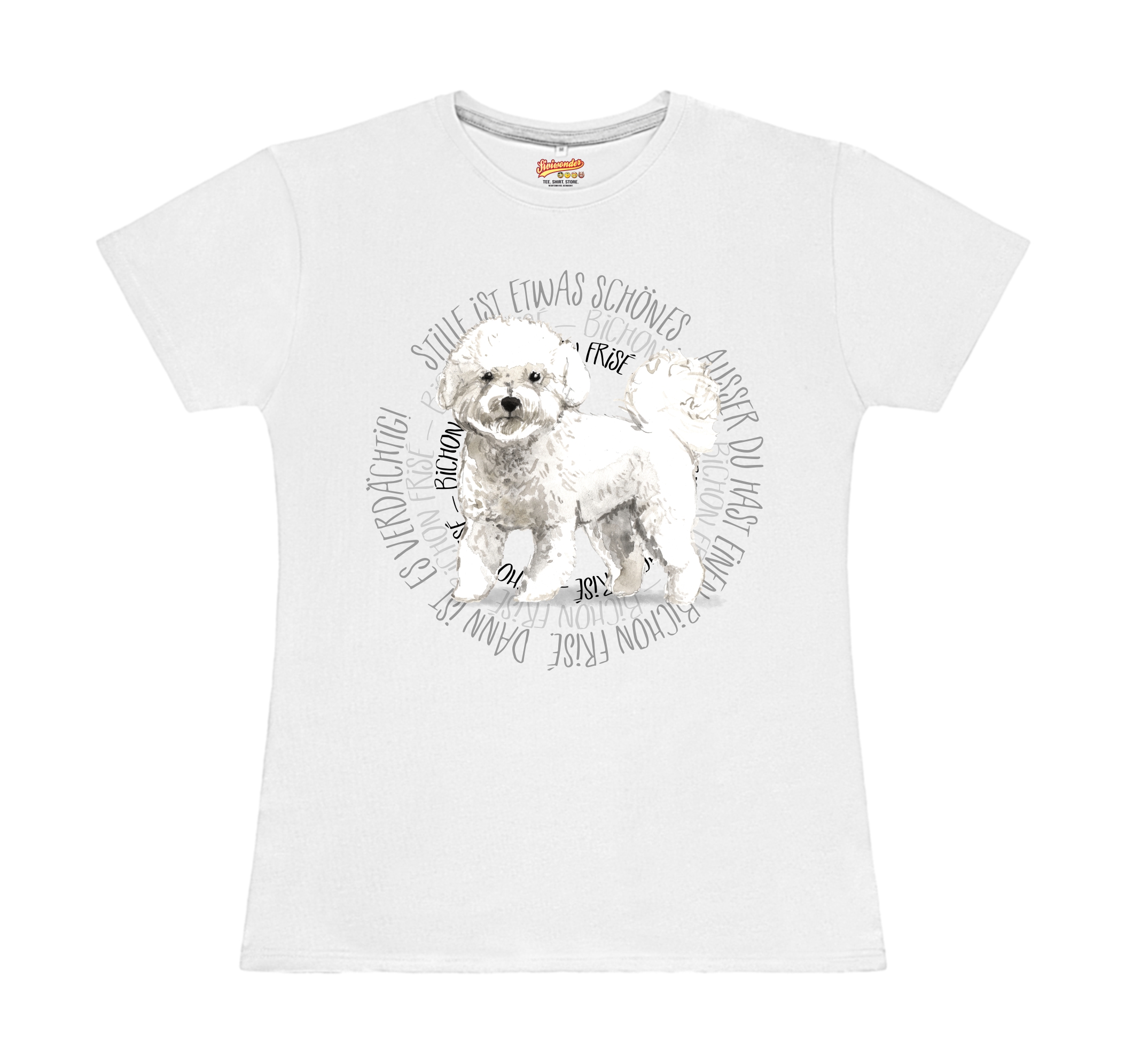 BICHON FRISE DAMEN T-SHIRT CIRCLE Watercolor by SIVIWONDER
