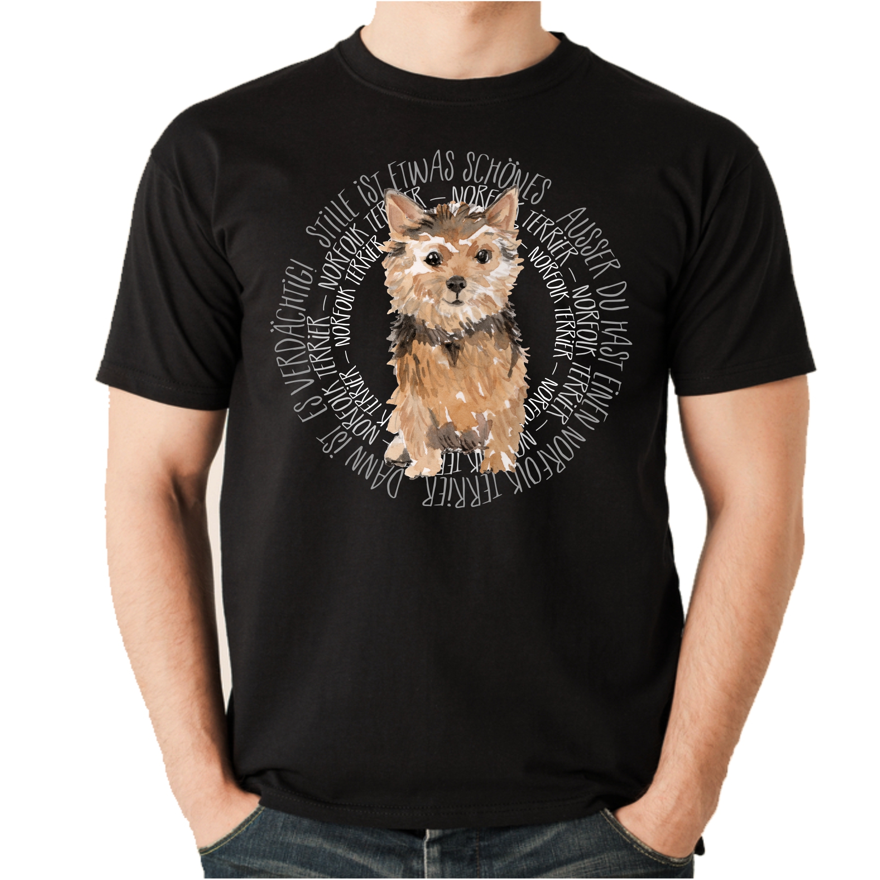NORFOLK TERRIER UNISEX T-SHIRT CIRCLE Watercolor by SIVIWONDER