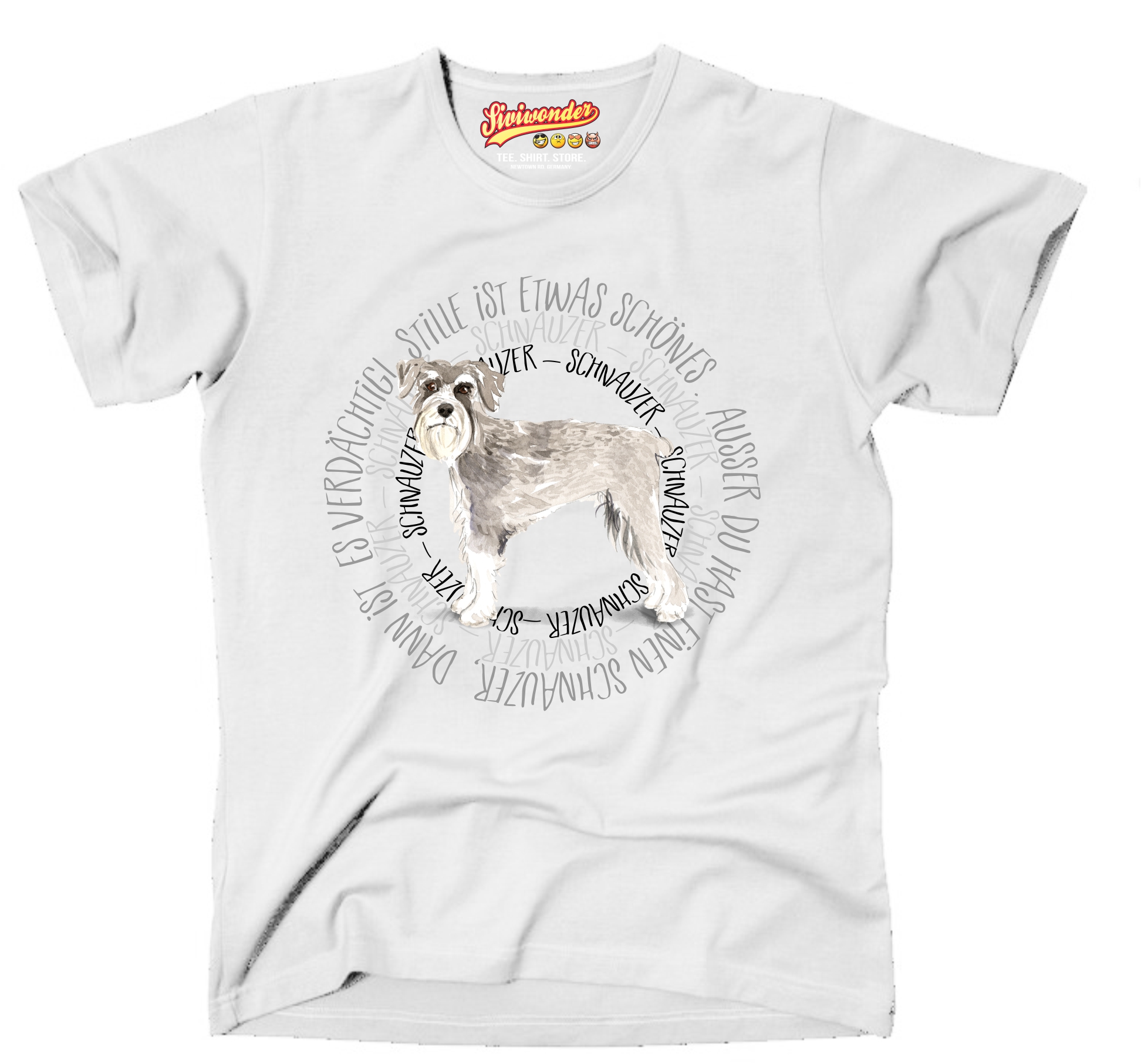 SCHNAUZER UNISEX T-SHIRT CIRCLE Watercolor by SIVIWONDER