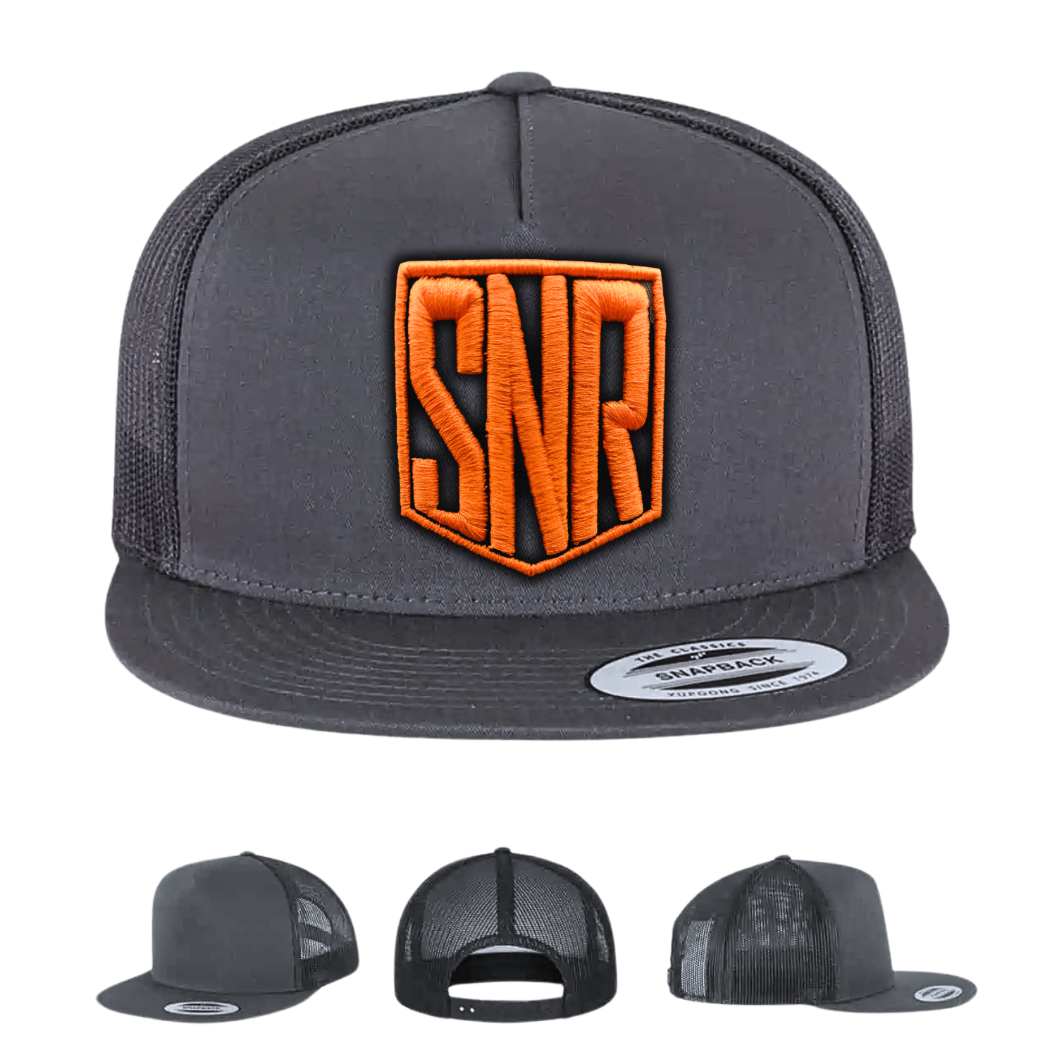 Shape and Ride Flexfit 5 Panel Cap SNR Logo orange 3D Stickerei
