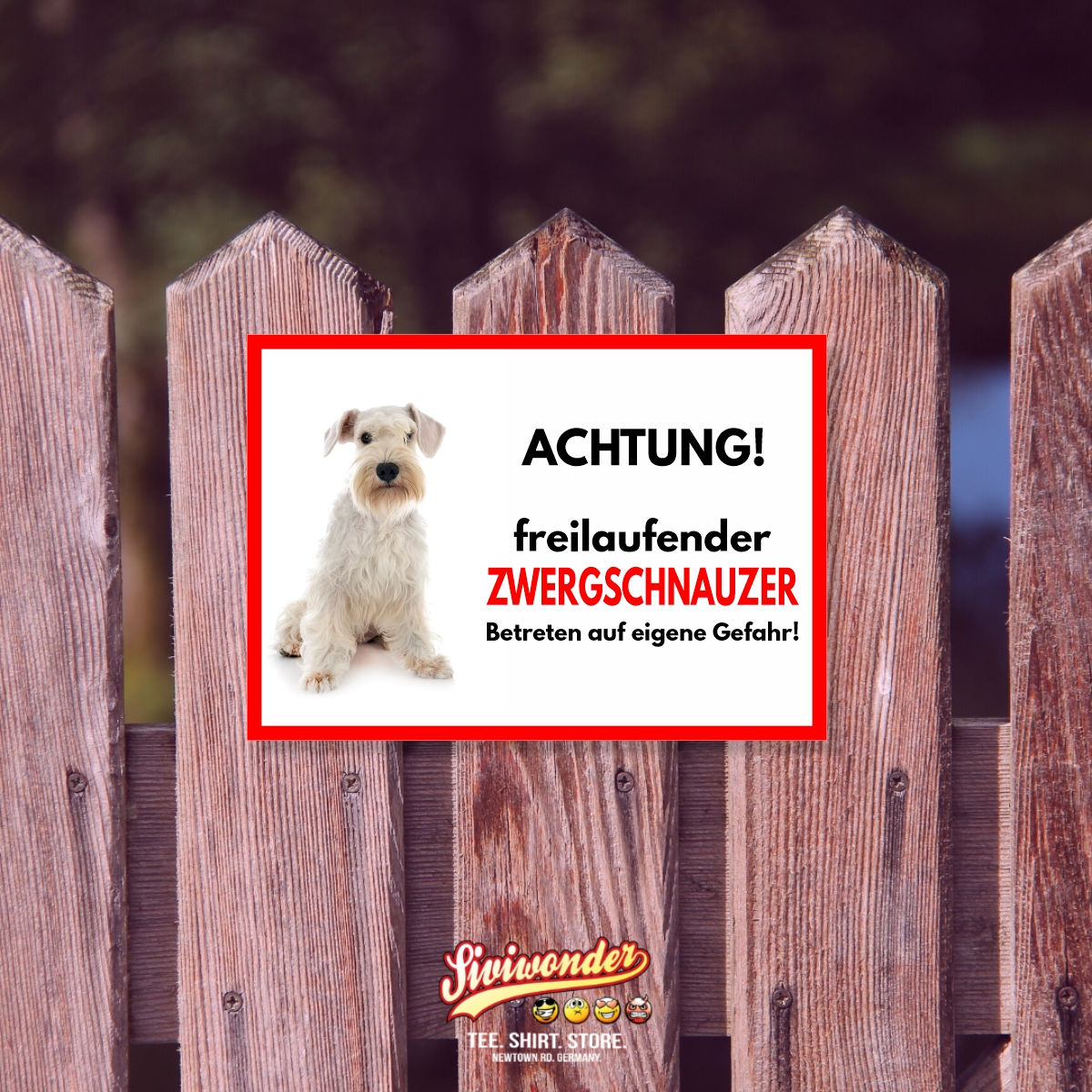 Zwergschnauzer 3 Freilaufender Hund Dog Schild Spruch Türschild Hundeschild Warnschild