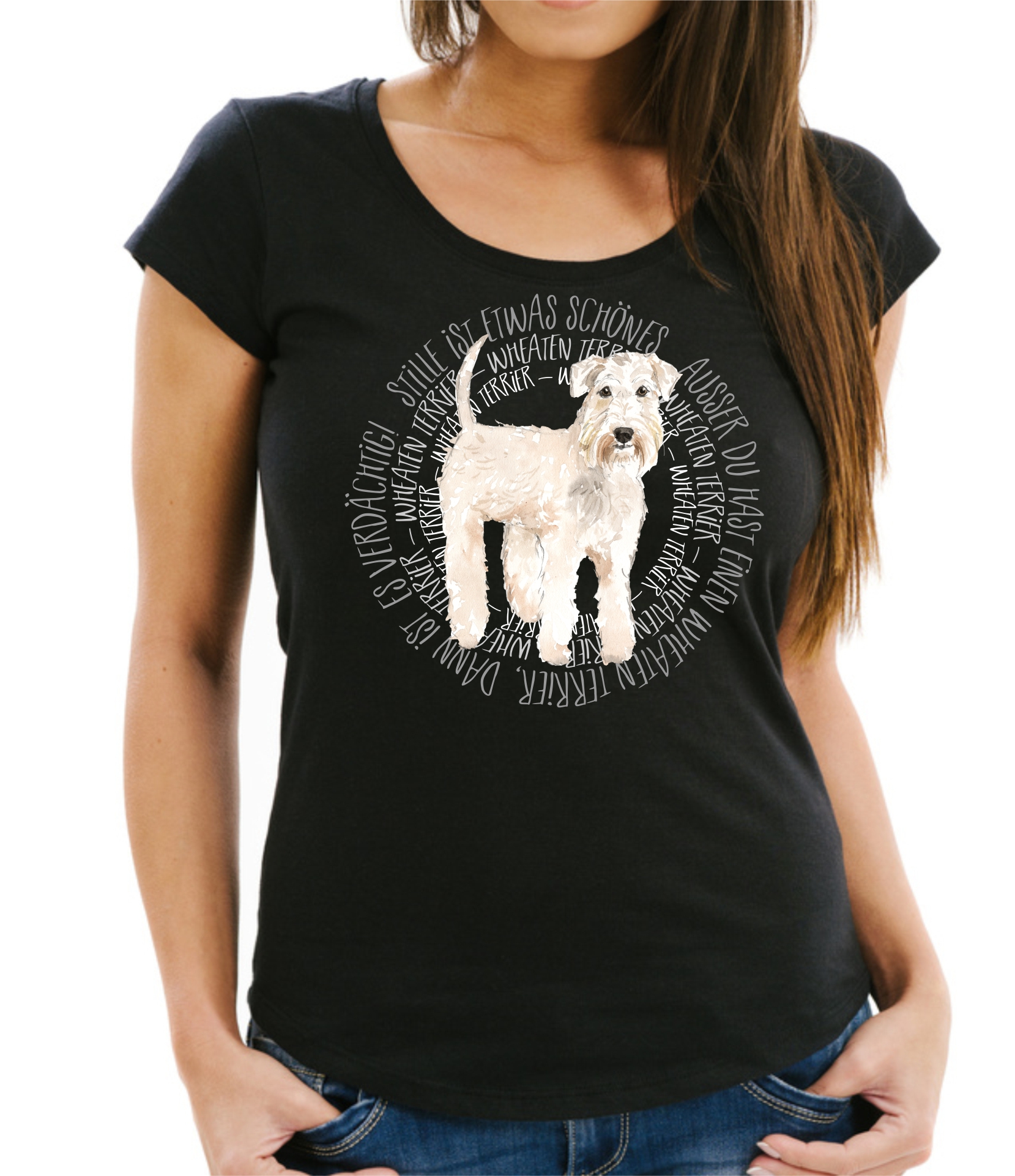 WHEATEN TERRIER DAMEN T-SHIRT CIRCLE Watercolor by SIVIWONDER