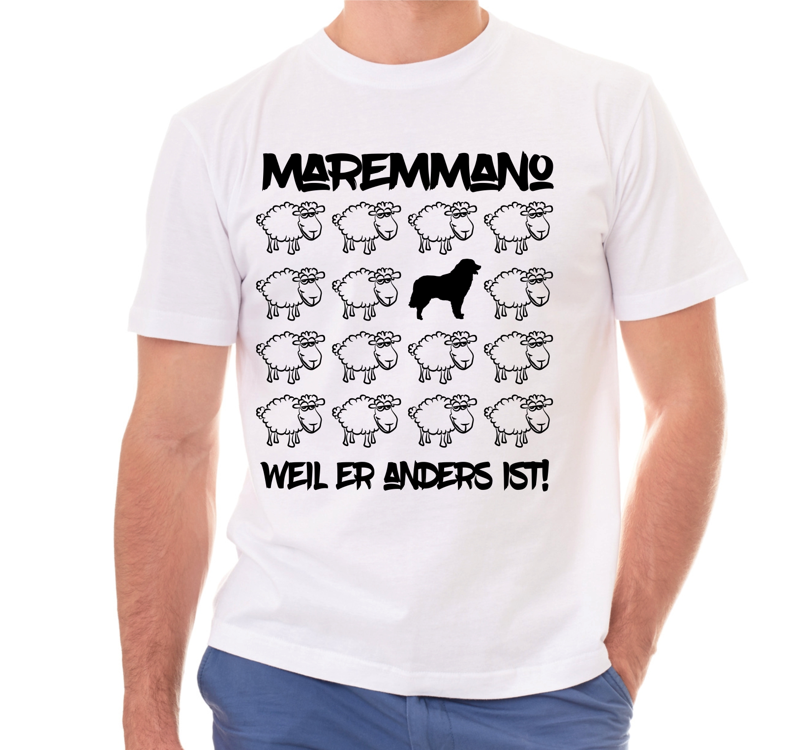 MAREMMANO UNISEX T-SHIRT BLACK SHEEP by SIVIWONDER