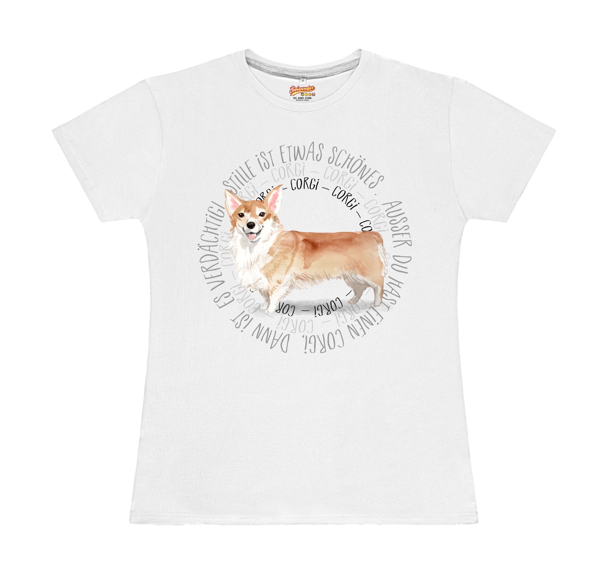 CORGI DAMEN T-SHIRT CIRCLE Watercolor by SIVIWONDER