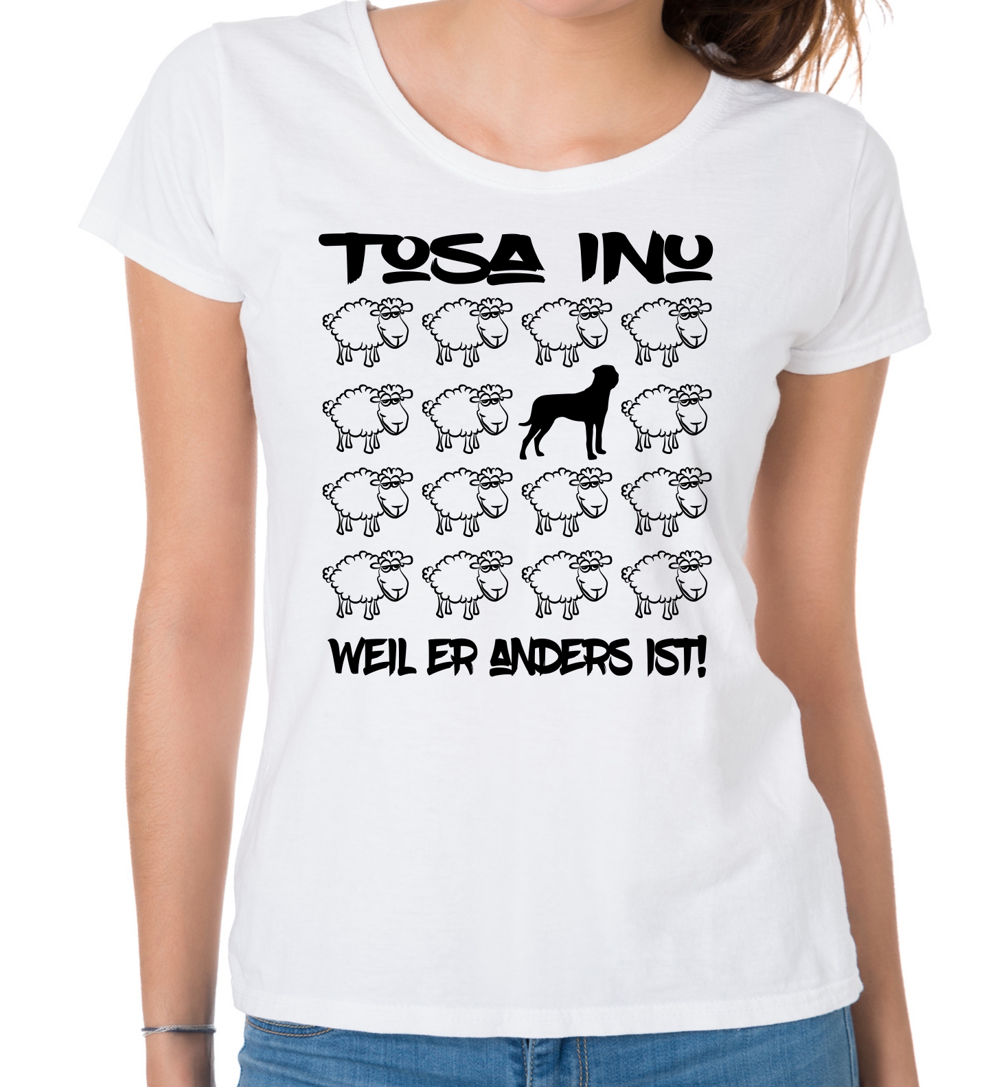TOSA INU DAMEN T-SHIRT BLACK SHEEP by SIVIWONDER