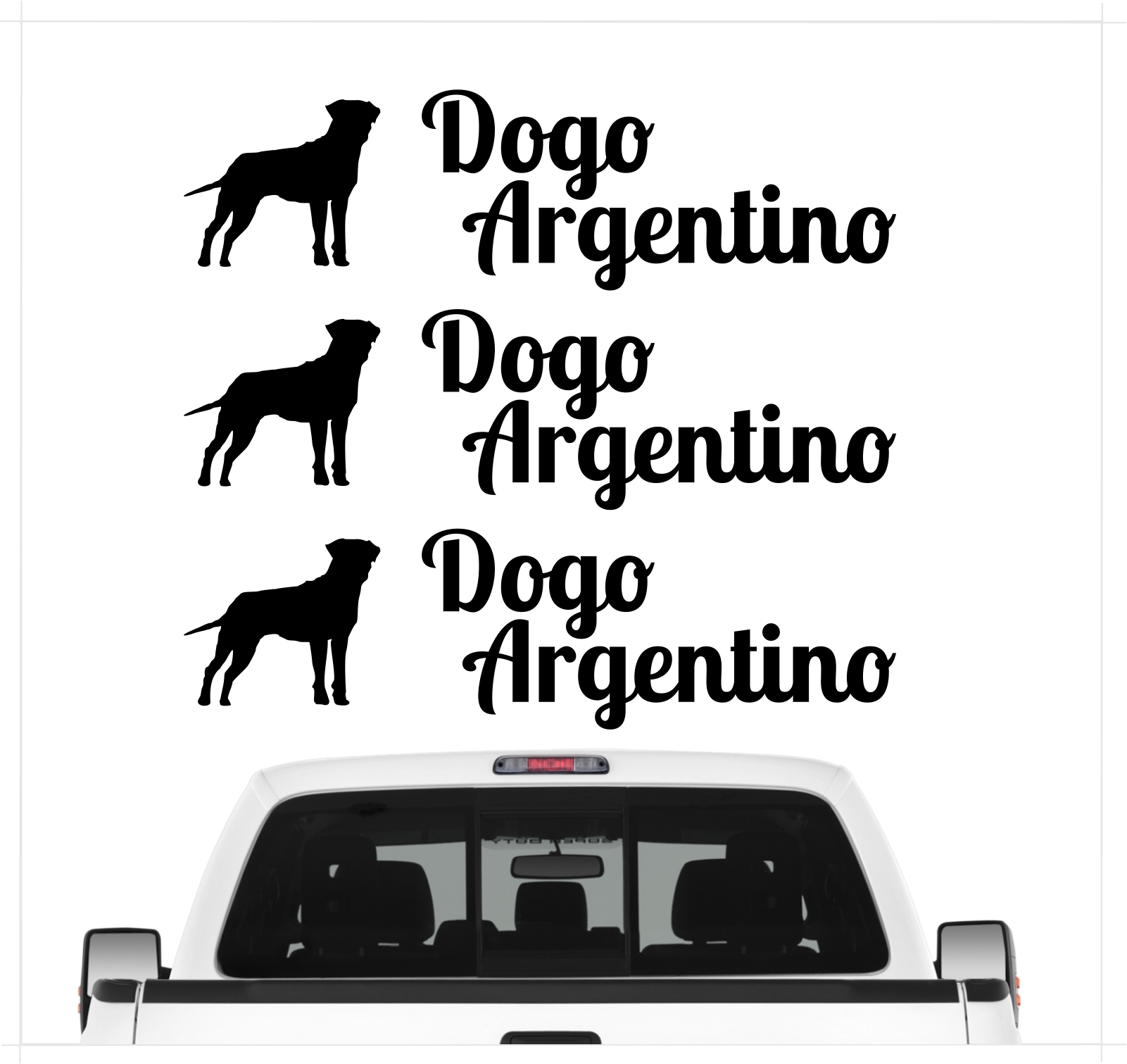 Dogo Argentino Argentinien argentinische Dogge Dog 3er Set  AUTOAUFKLEBER Aufkleber Hunde Hundemotiv by SIVIWONDER