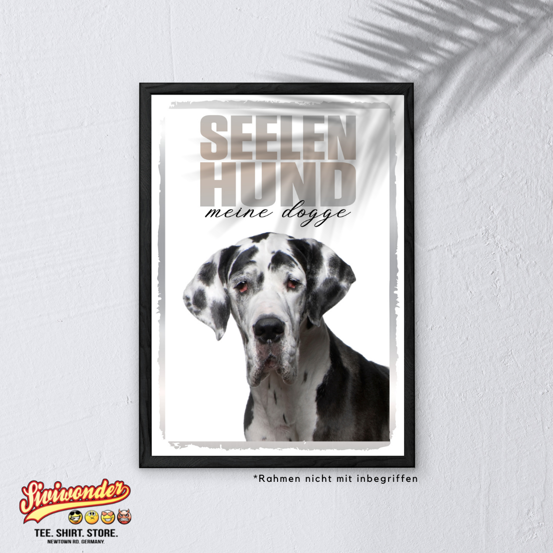 Deutsche Dogge 2 Seelenhund Dog Schild Spruch Türschild Hundeschild Warnschild Soulmate