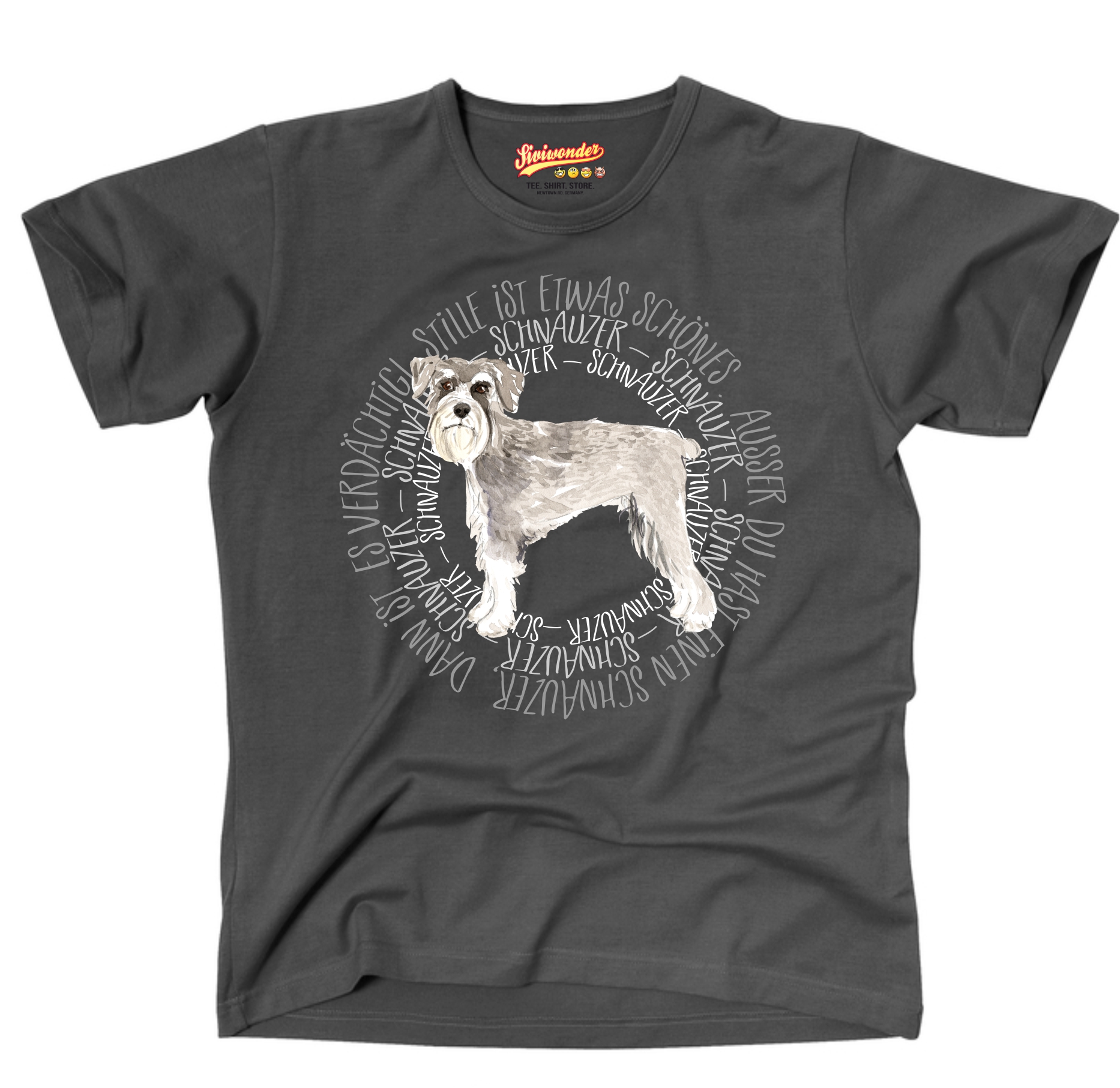 SCHNAUZER UNISEX T-SHIRT CIRCLE Watercolor by SIVIWONDER