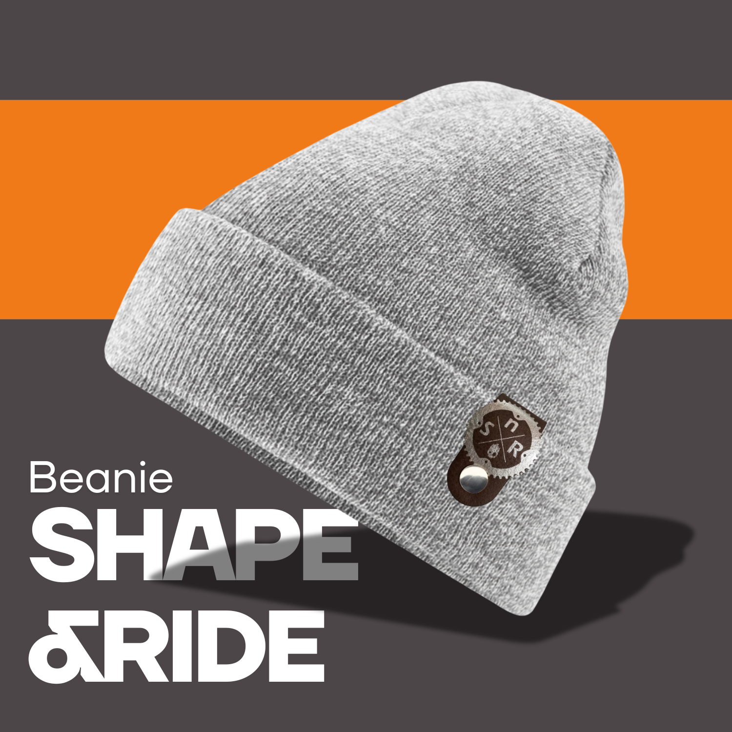 Shape and Ride Mütze Patch edel LederStrickmütze Warm Herren Damen