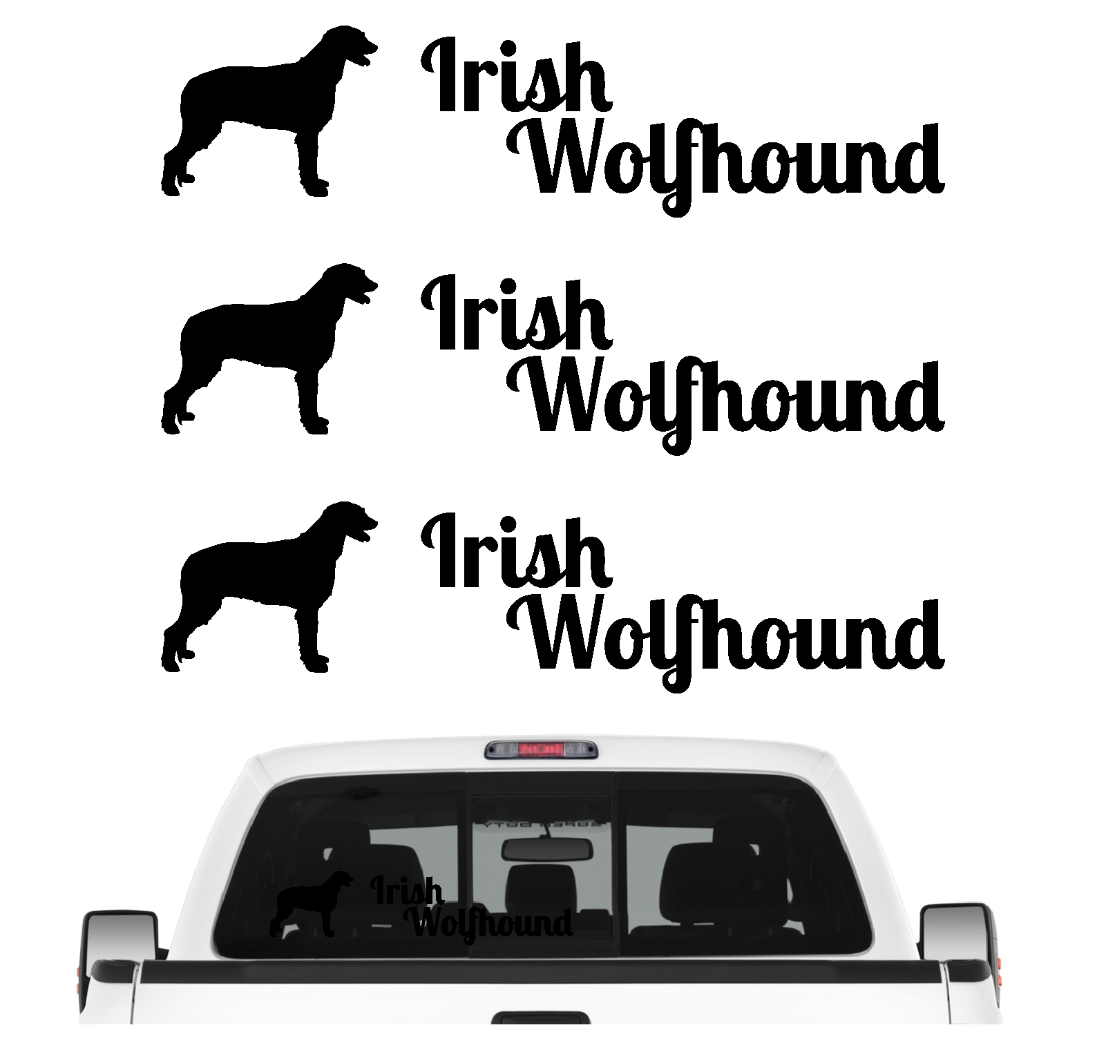 Irish Wolfhound Irischer Wolfshund Dog 3er Set  AUTOAUFKLEBER Aufkleber Hunde Hundemotiv by SIVIWONDER