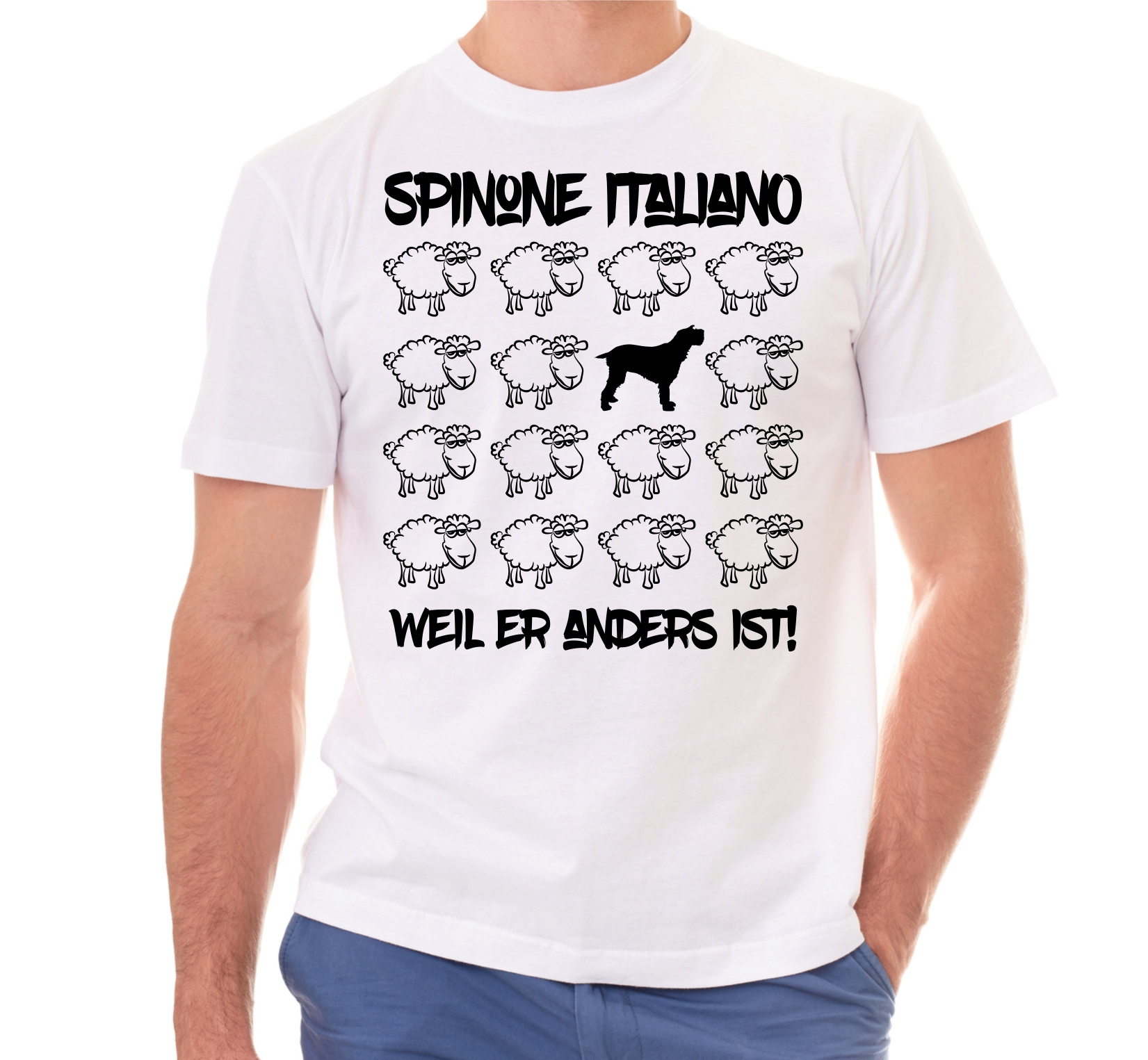 SPINONE ITALIANO UNISEX T-SHIRT BLACK SHEEP by SIVIWONDER