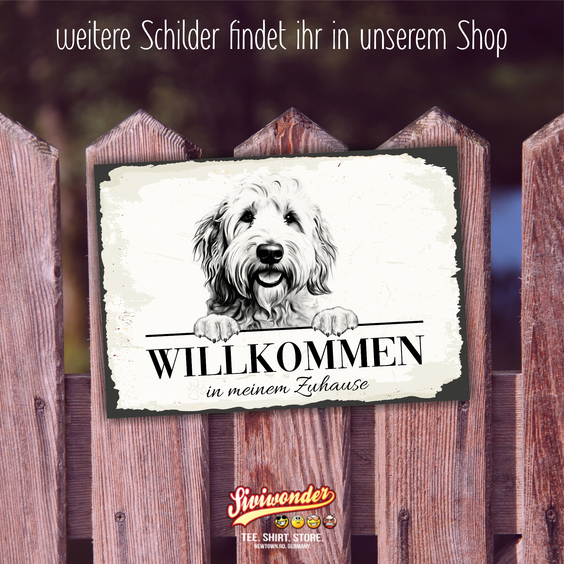 Hundeschild Willkommen Zuhause Labradoodle  Doodle Schild
