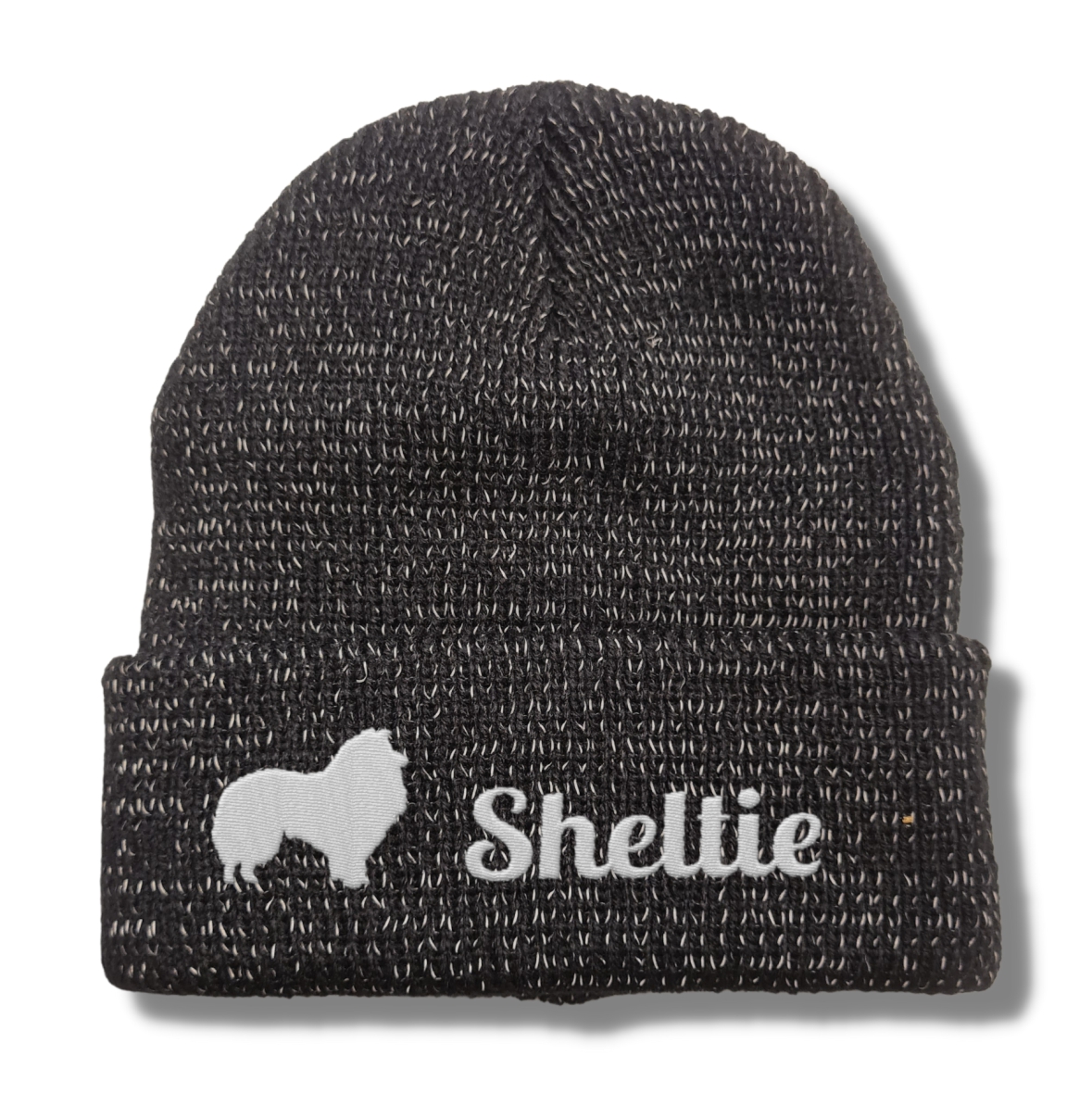 Sheltie reflektierende Mütze Stickerei Hund Winter Strickmütze reflex Beanie warm