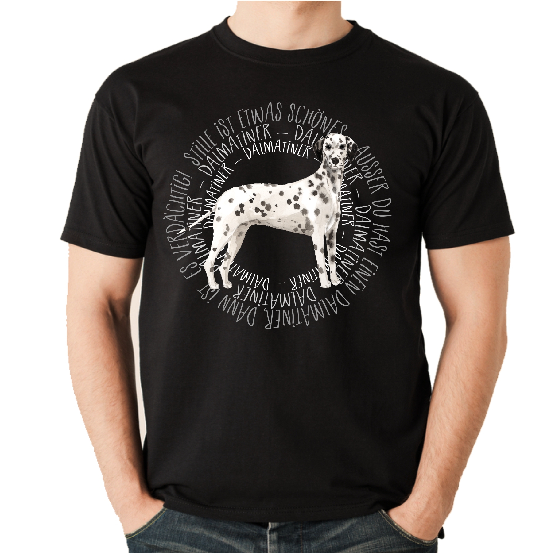 DALMATINER UNISEX T-SHIRT CIRCLE Watercolor by SIVIWONDER
