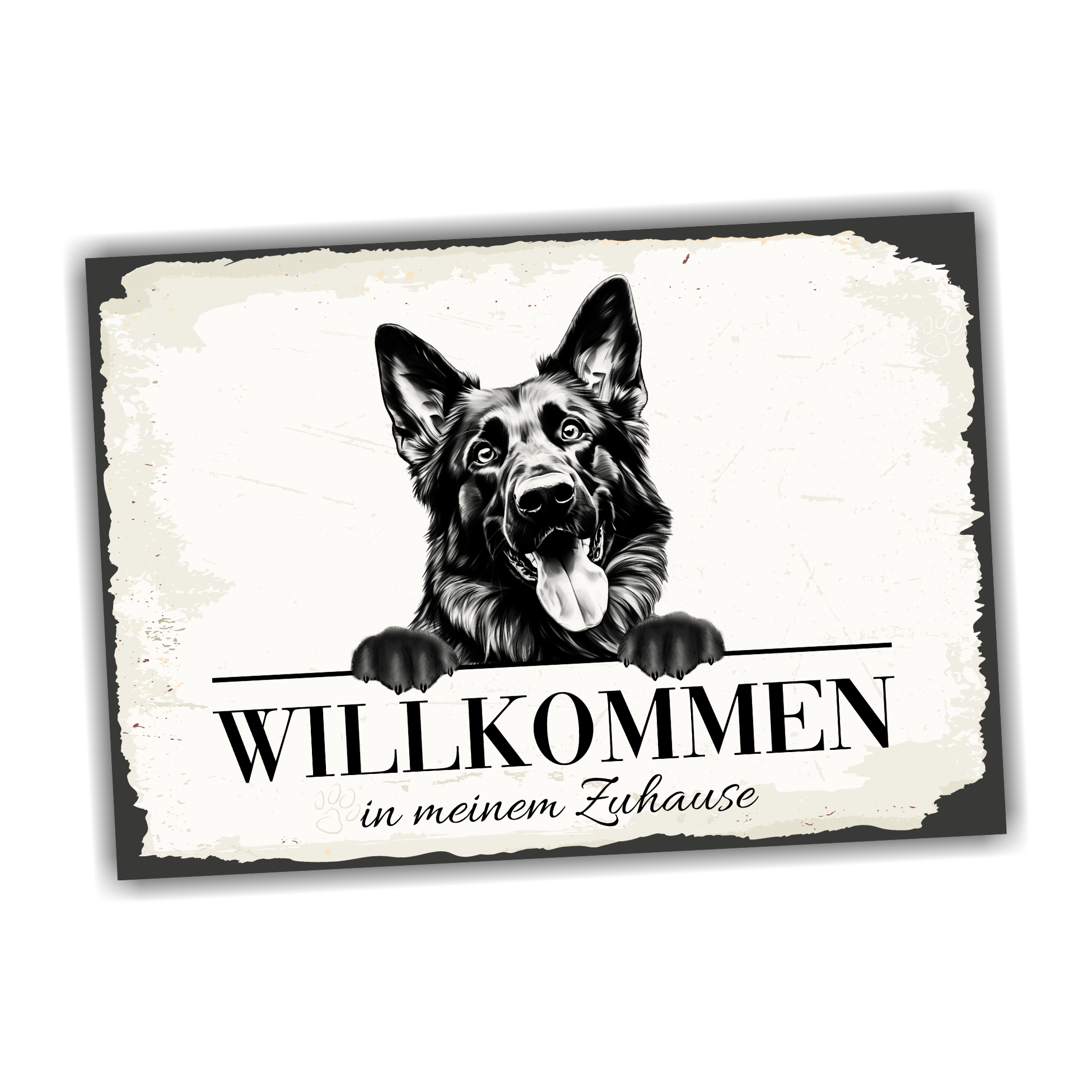 Hundeschild Willkommen Zuhause Deutscher Schäferhund Schild Achtung Spruch