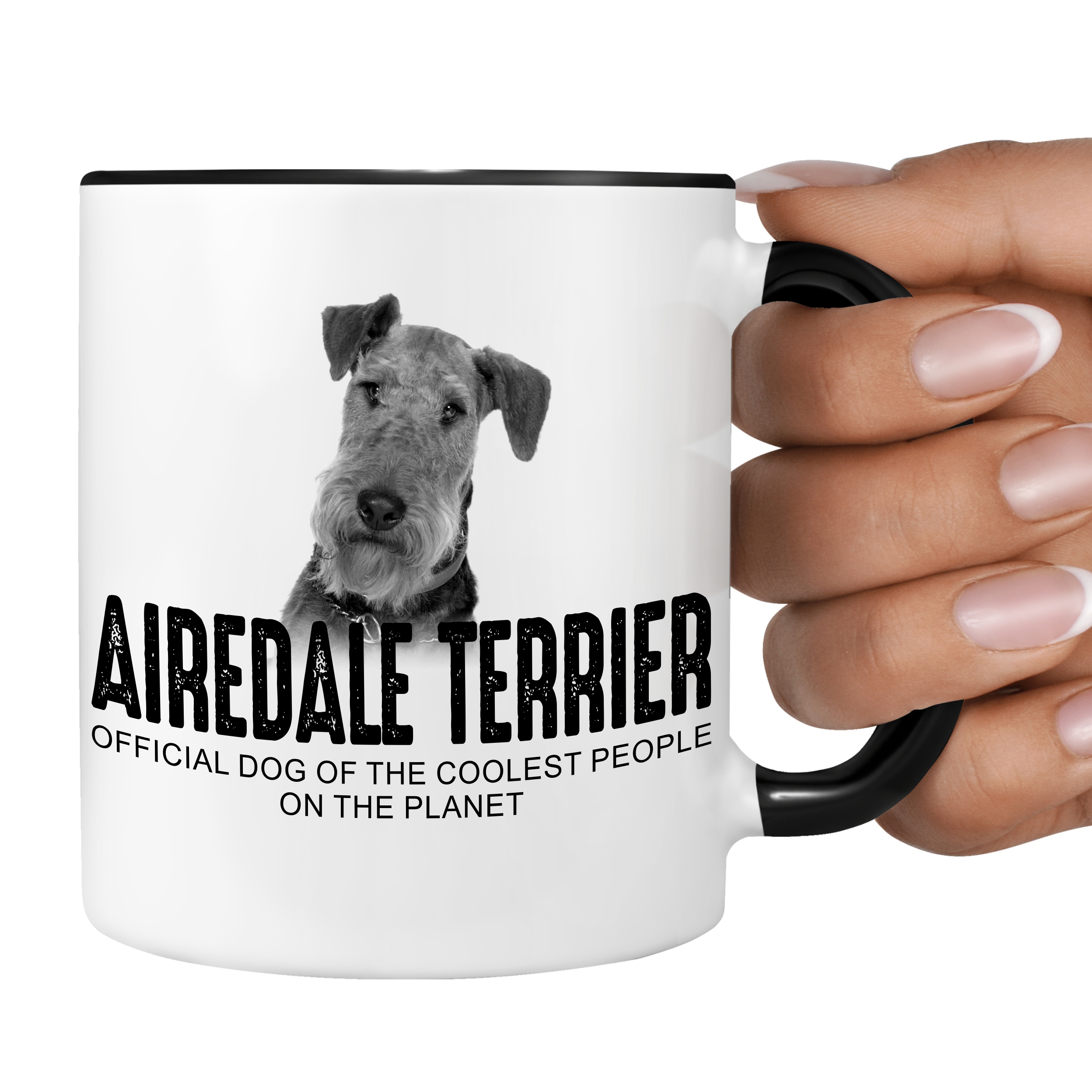 Airedale Terrier  Official Dog cool Leute lustig Dog Tasse Kaffeetasse Kaffeebecher happy Design by Siviwonder