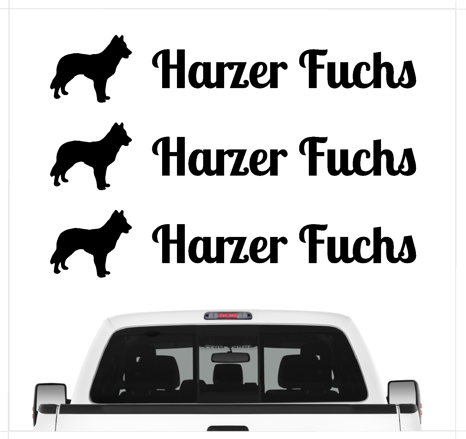 Harzer Fuchs Altdeutscher Hütehund Dog 3er Set  AUTOAUFKLEBER Aufkleber Hunde Hundemotiv by SIVIWONDER