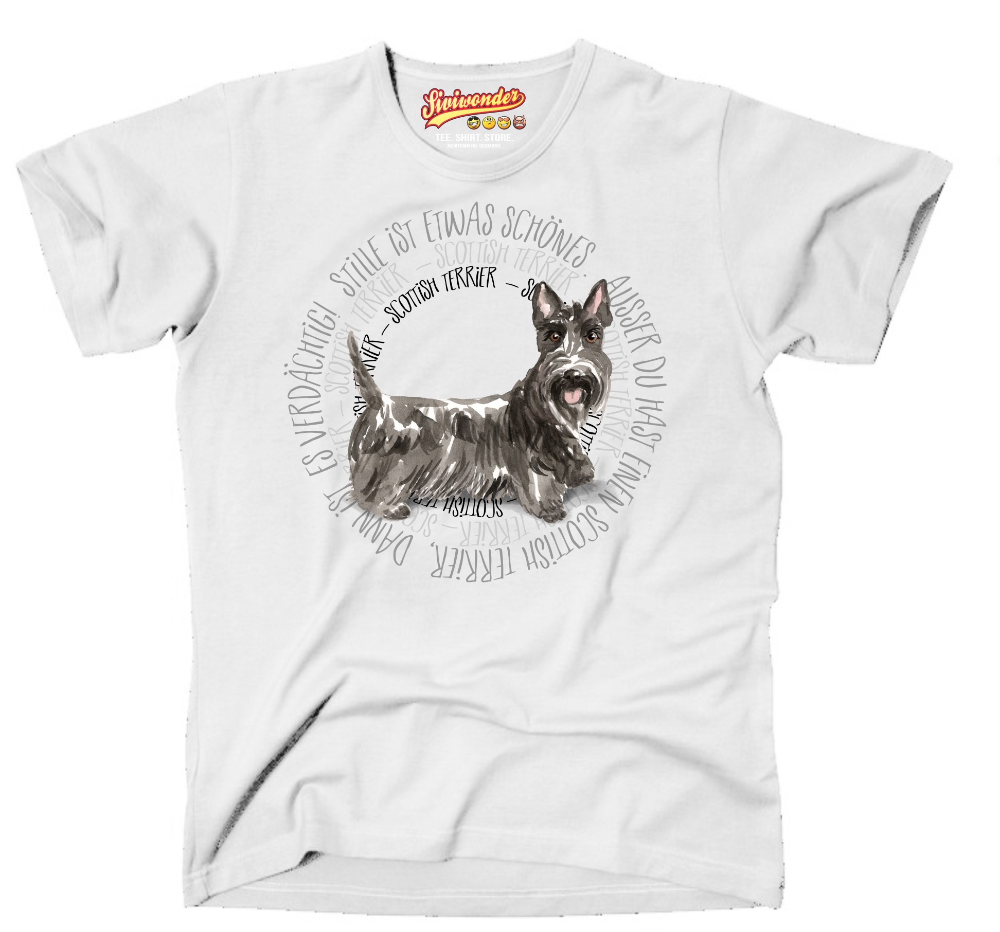 SCOTTISH TERRIER UNISEX T-SHIRT CIRCLE Watercolor by SIVIWONDER