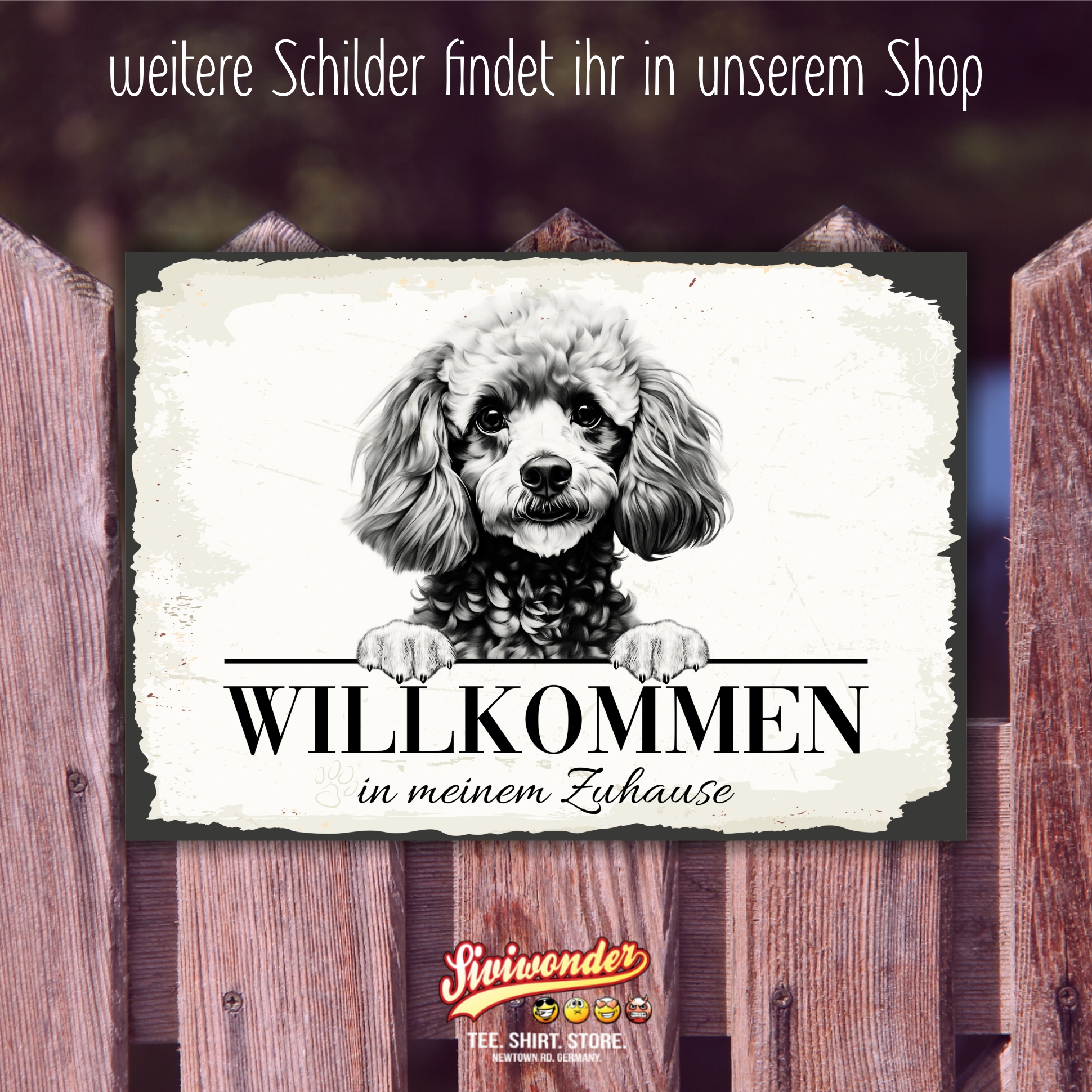 Hundeschild Willkommen Zuhause Zwergpudel Pudel Schild