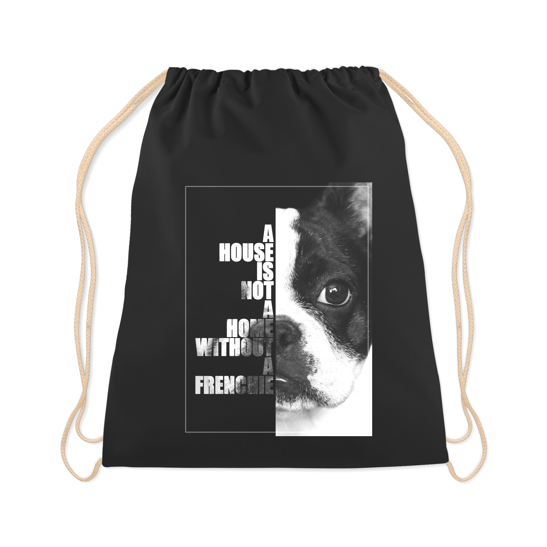 Französische Bulldogge Turnbeutel Face Hundemotiv French Bulldog Bully Frenchie