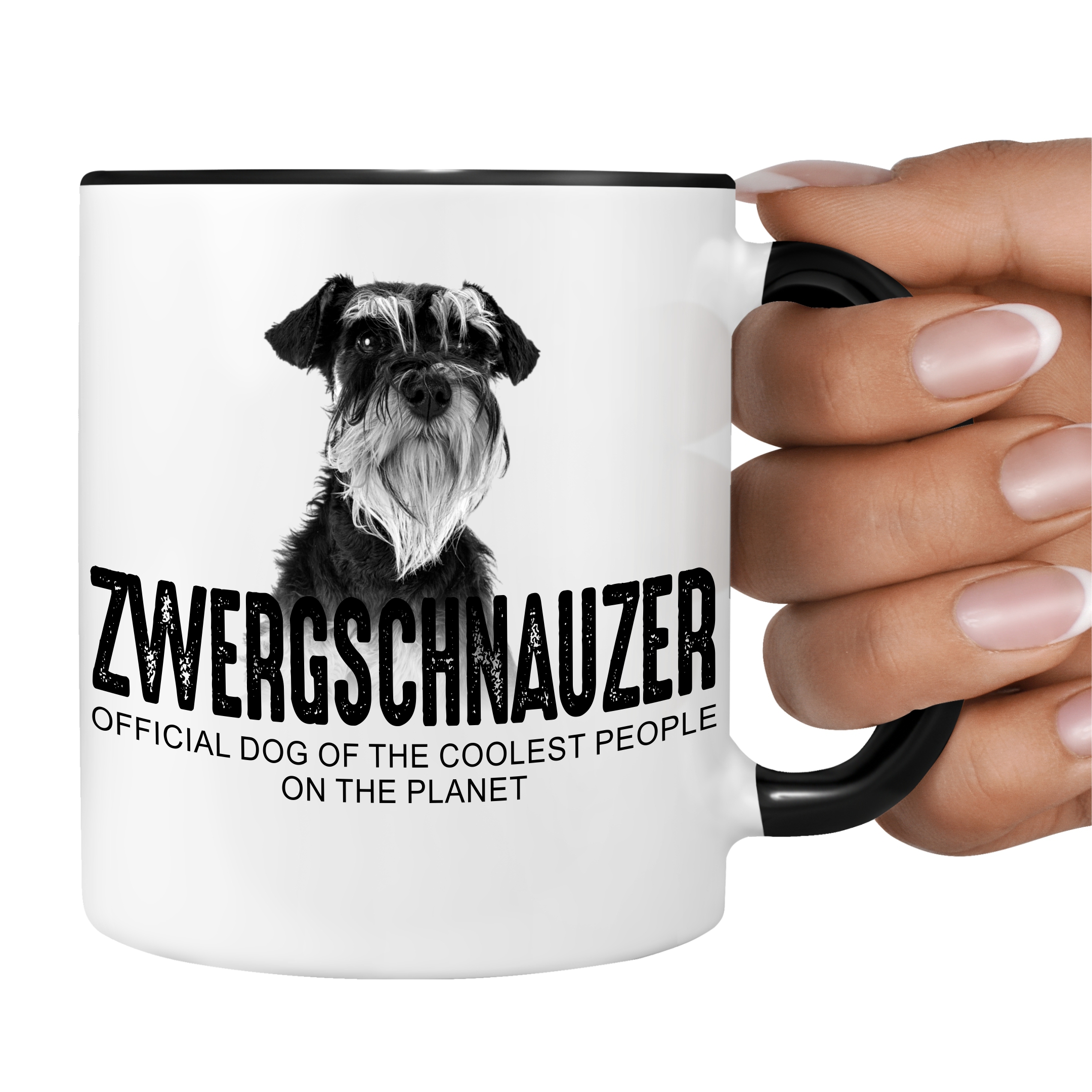 Zwergschnauzer Schnauzer Miniature Mini  Dog Tasse Kaffeetasse Kaffeebecher happy Design by Siviwonder
