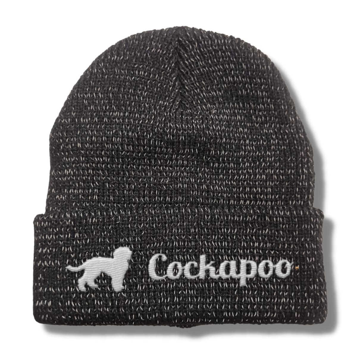 Cockapoo reflektierende Mütze Stickerei Hund Winter Strickmütze reflex Beanie warm