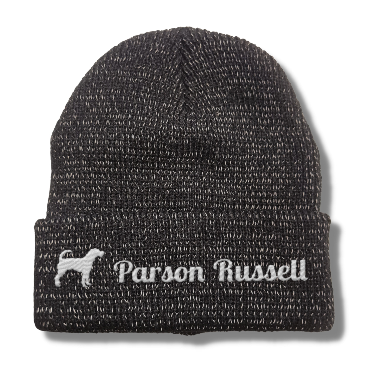 Parson Russell reflektierende Mütze Stickerei Hund Winter Strickmütze reflex Beanie warm