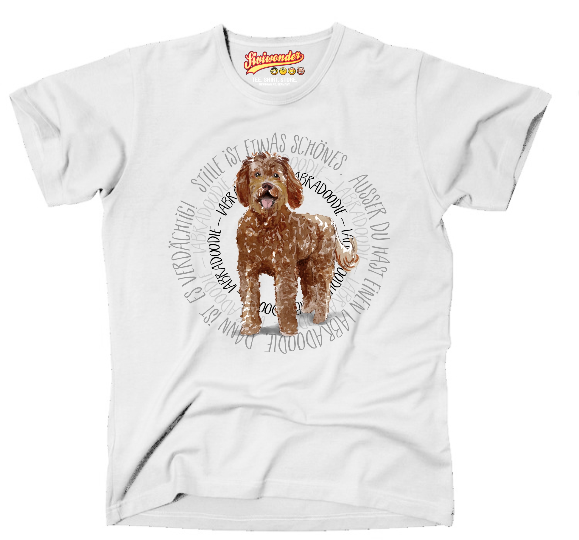 LABRADOODLE UNISEX T-SHIRT CIRCLE Watercolor by SIVIWONDER