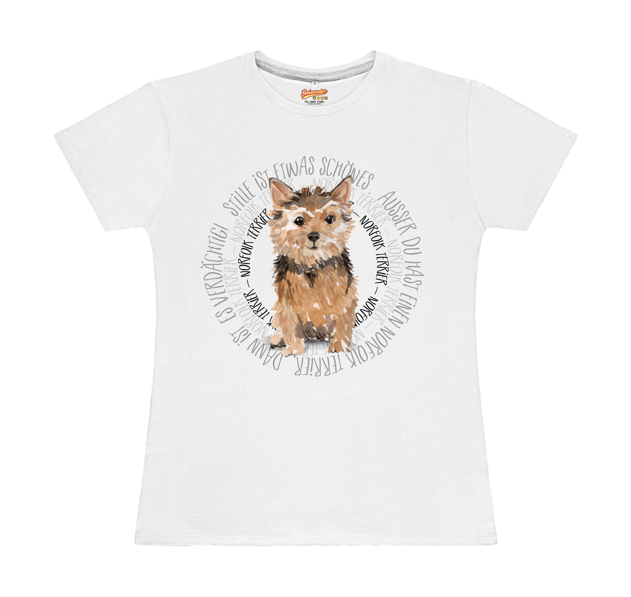 NORFOLK TERRIER DAMEN T-SHIRT CIRCLE Watercolor by SIVIWONDER