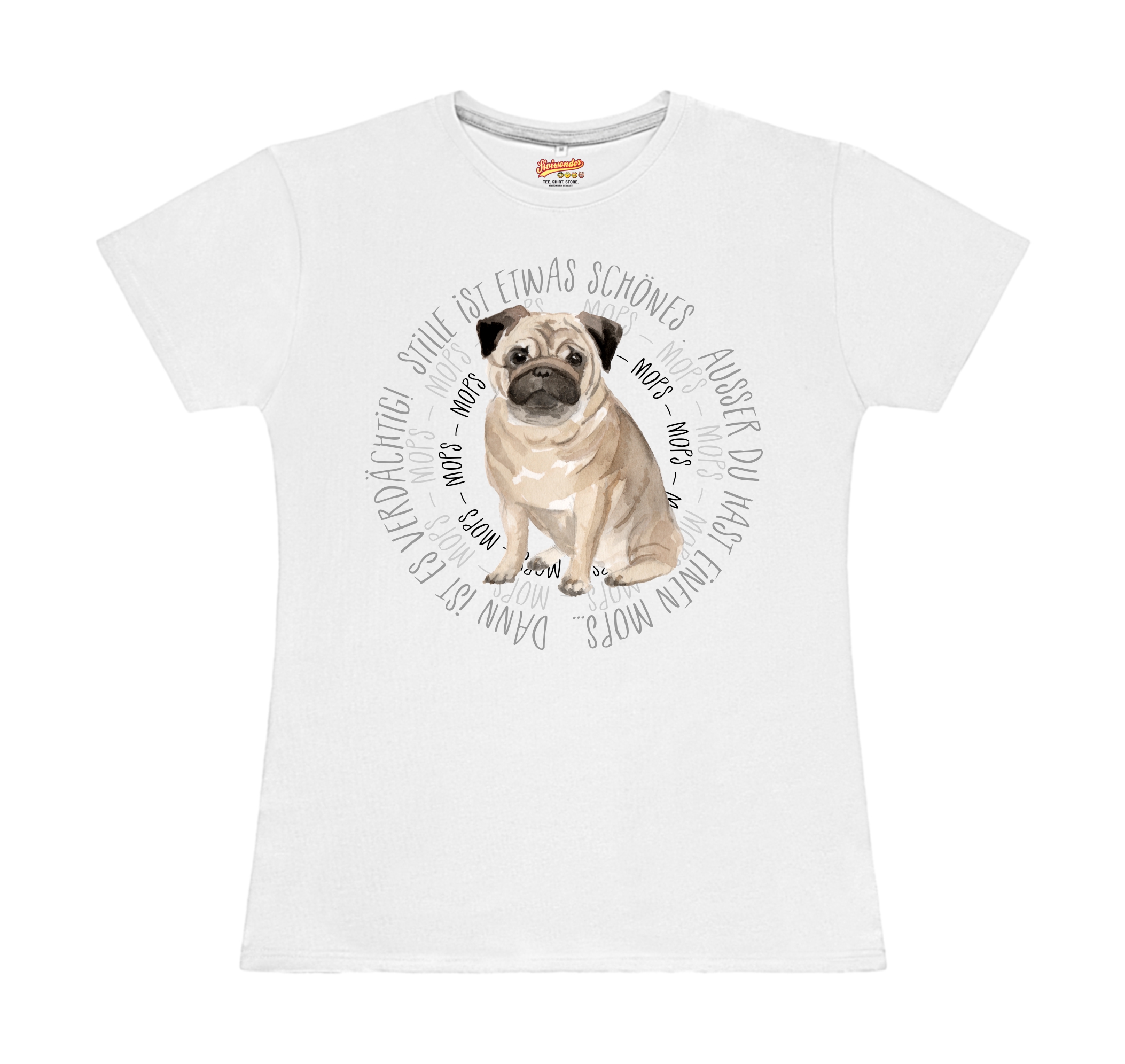 MOPS DAMEN T-SHIRT CIRCLE Watercolor by SIVIWONDER