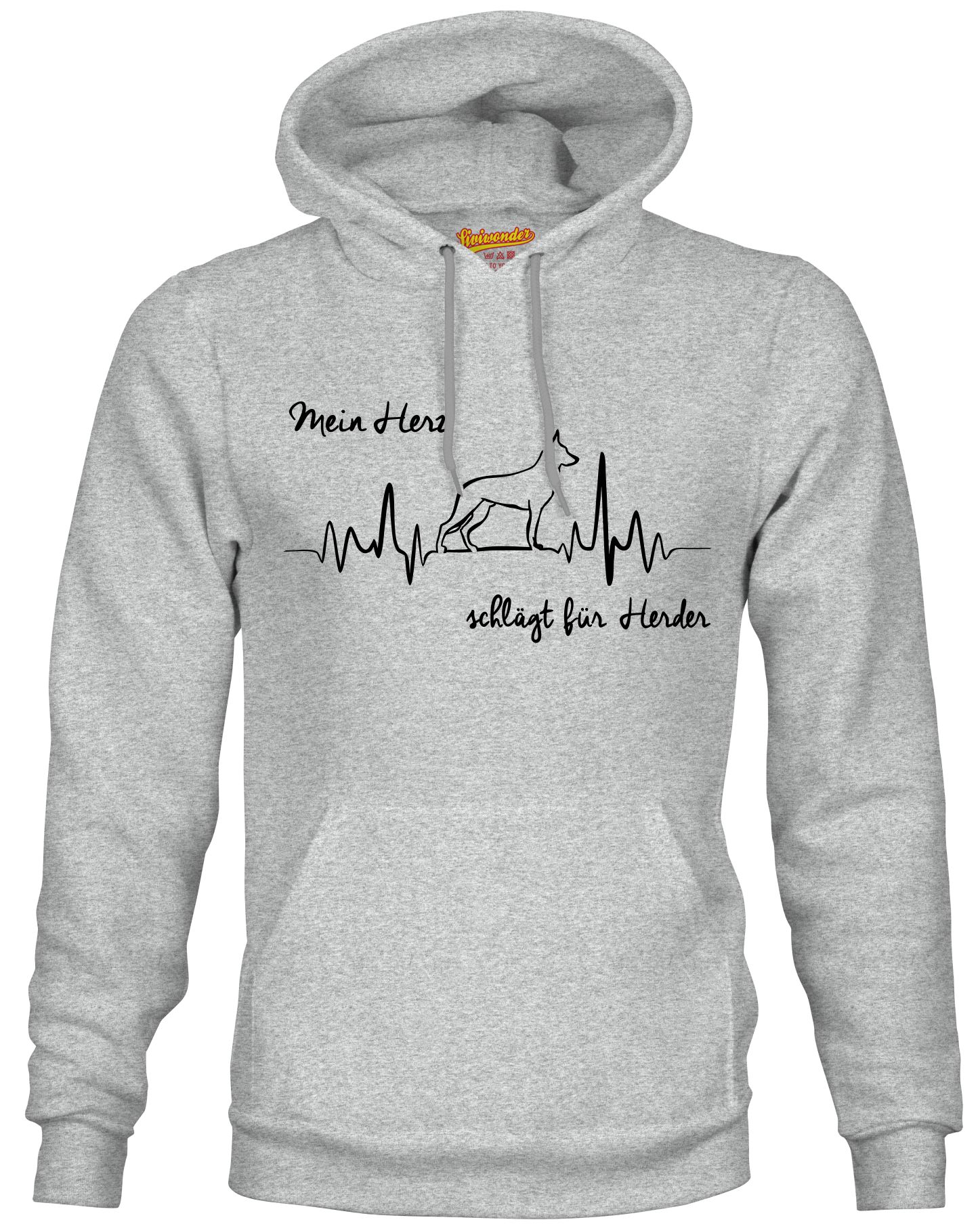 HOLLANDSE HERDER SWEATSHIRT HEARTBEAT EKG  Hund Hundemotiv Herz Hoodie