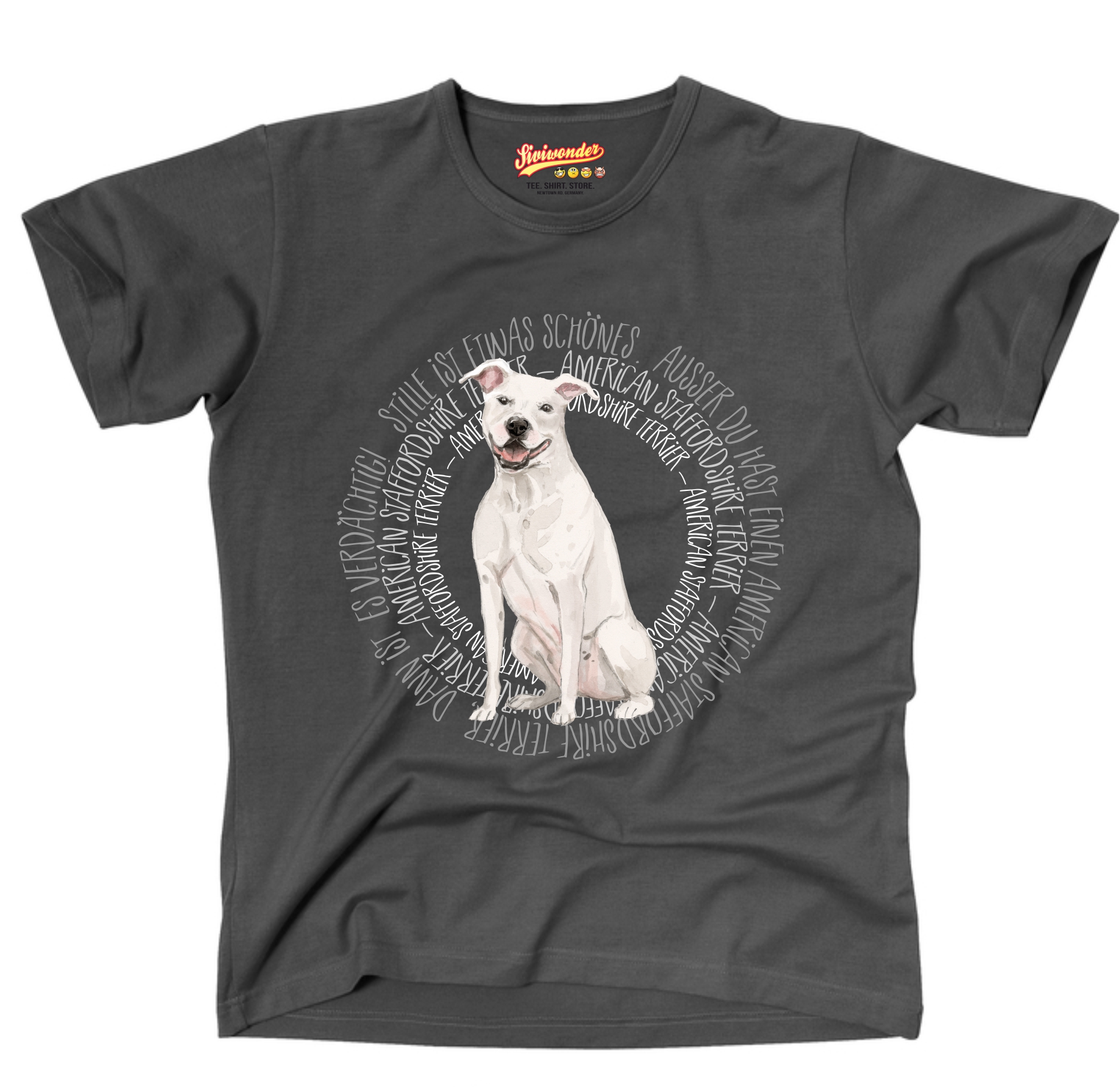 AMERCIAN STAFFORDSHIRE TERRIER UNISEX T-SHIRT CIRCLE Watercolor by SIVIWONDER