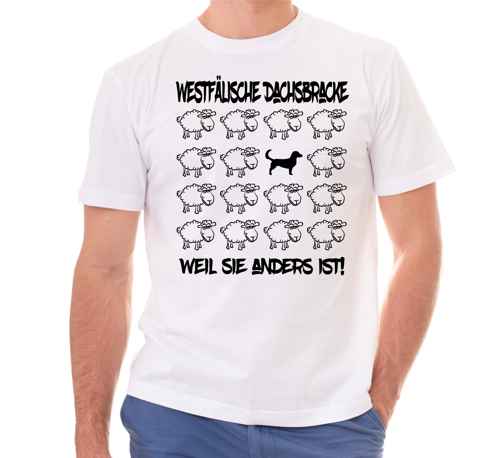WESTFÄLISCHE DACHSBRACKE UNISEX T-SHIRT BLACK SHEEP by SIVIWONDER