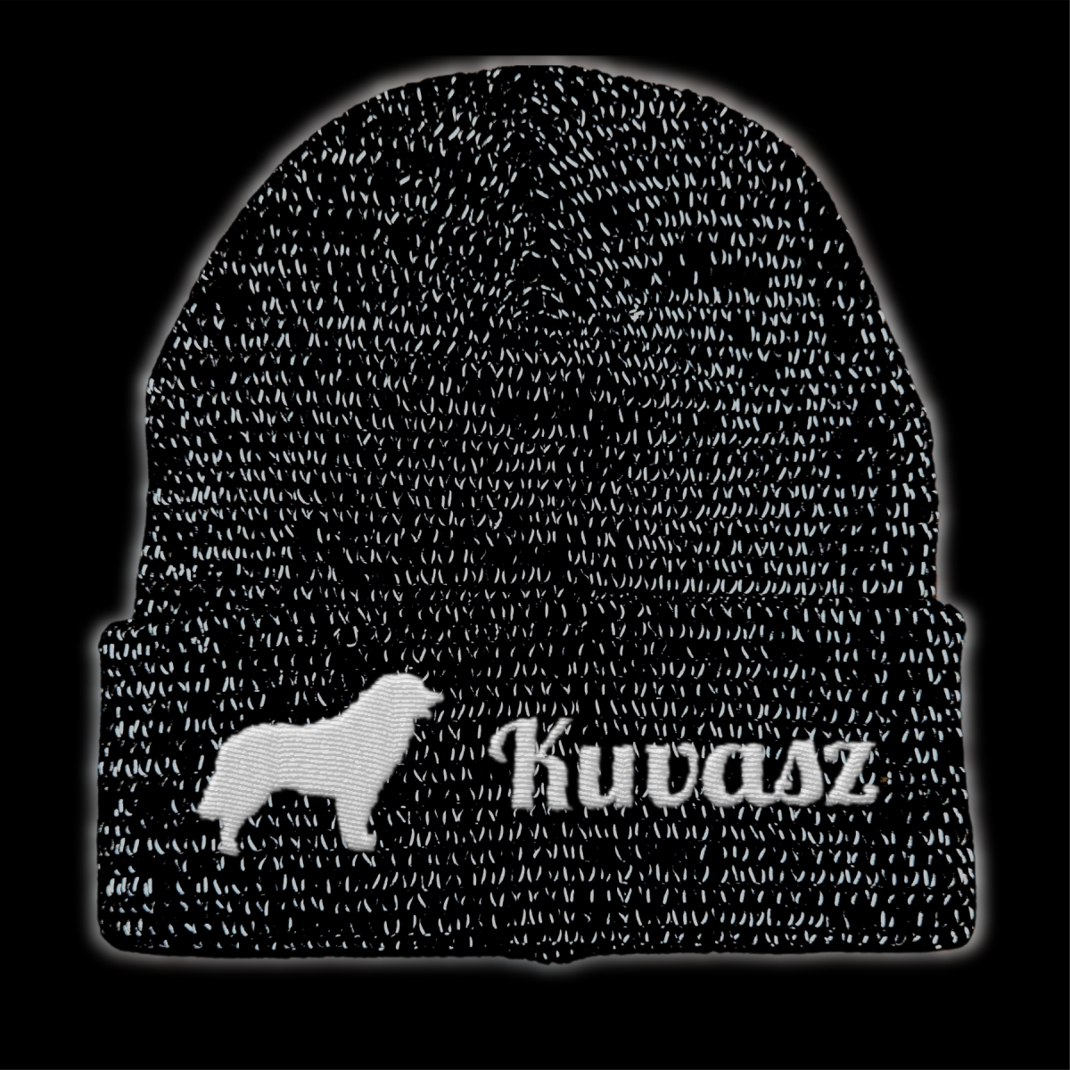 Kuvasz reflektierende Mütze Stickerei Hund Winter Strickmütze reflex Beanie warm