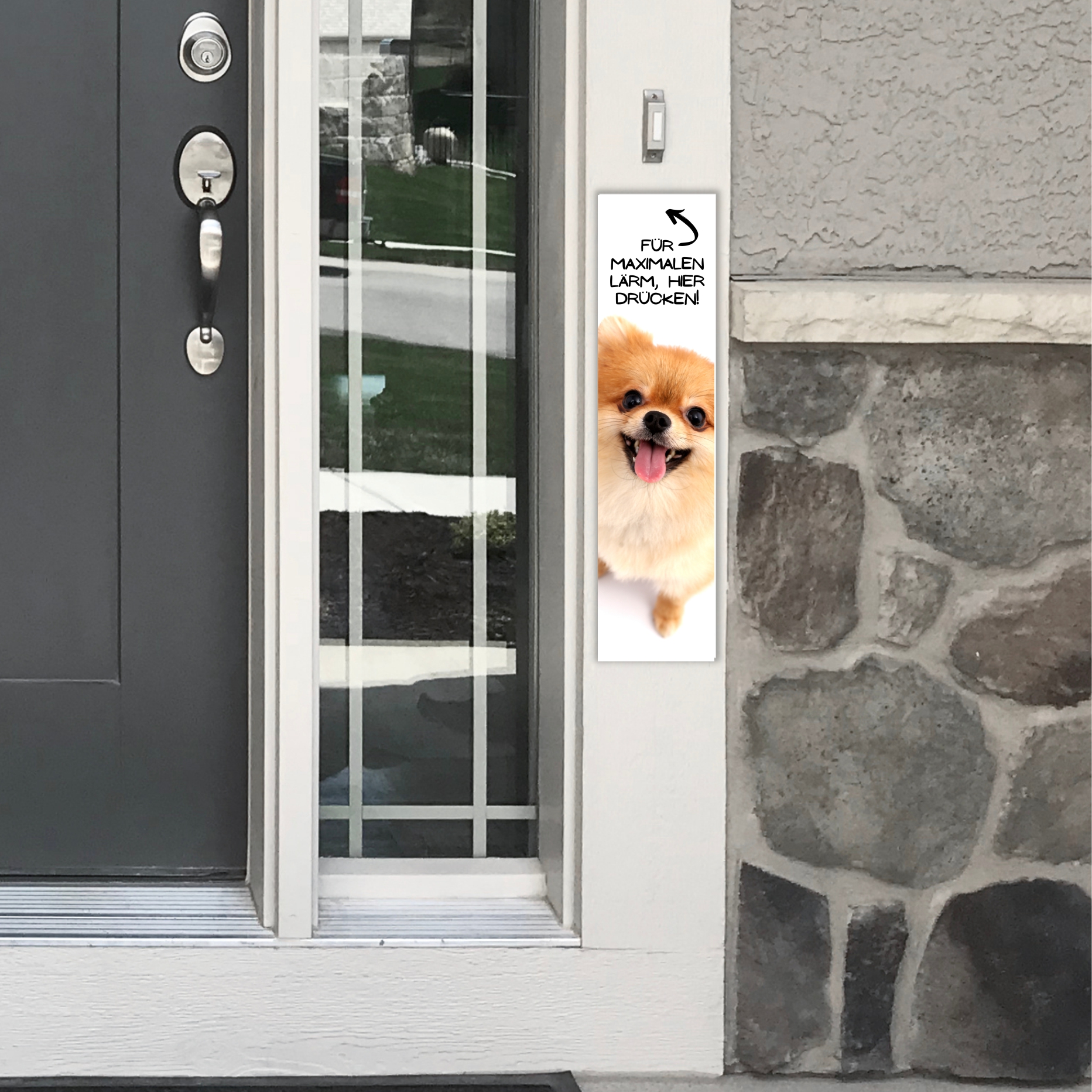Pomeranian Pom Zwergspitz Zwers Pompom Deutsche Spitze Dog Türschild Warnschild Hundeschild Schildr happy Design by Siviwonder