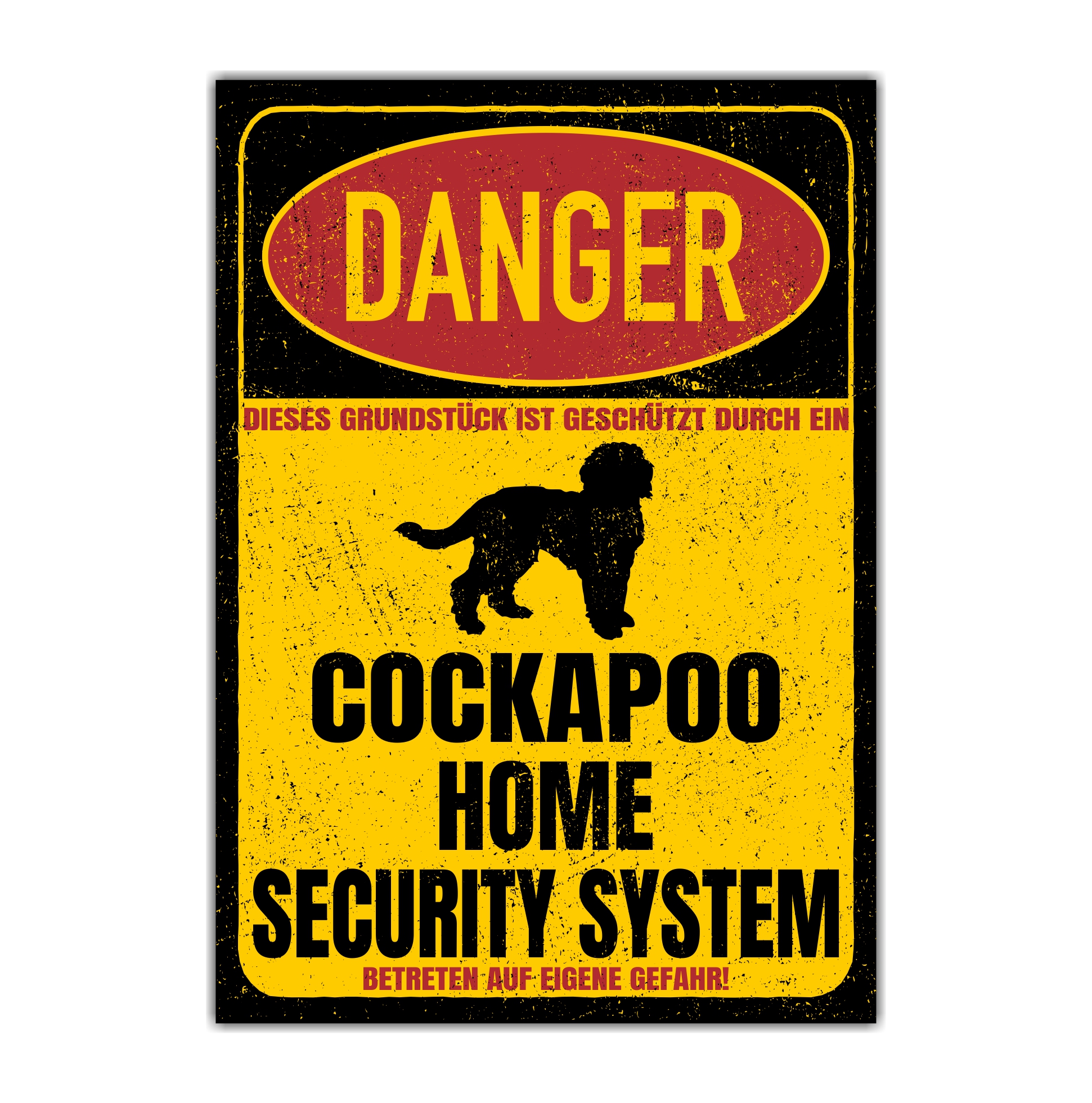 Cockapoo Poo Cocker Spaniel Pudel Mischling Mix SCHILD