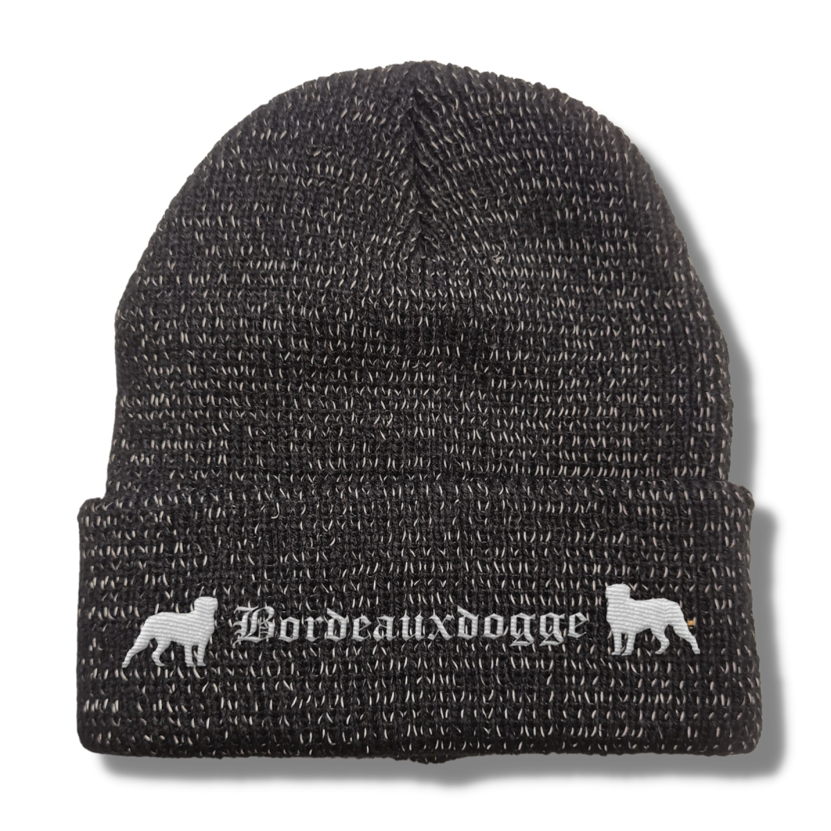 Bad Bordeauxdogge reflektierende Mütze Stickerei Hund Winter Strickmütze reflex Beanie warm