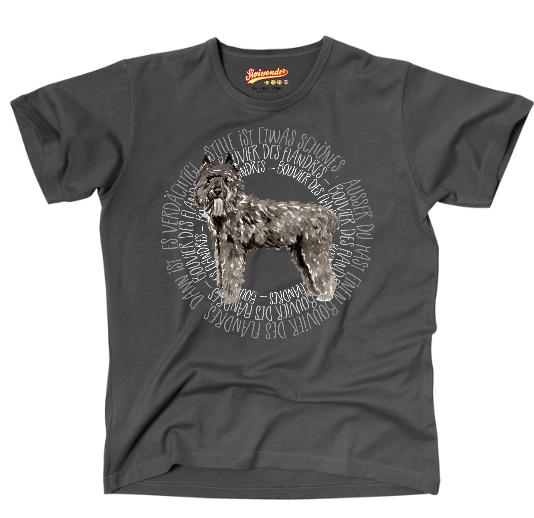 BOUVIER DES FLANDRES UNISEX T-SHIRT CIRCLE Watercolor by SIVIWONDER