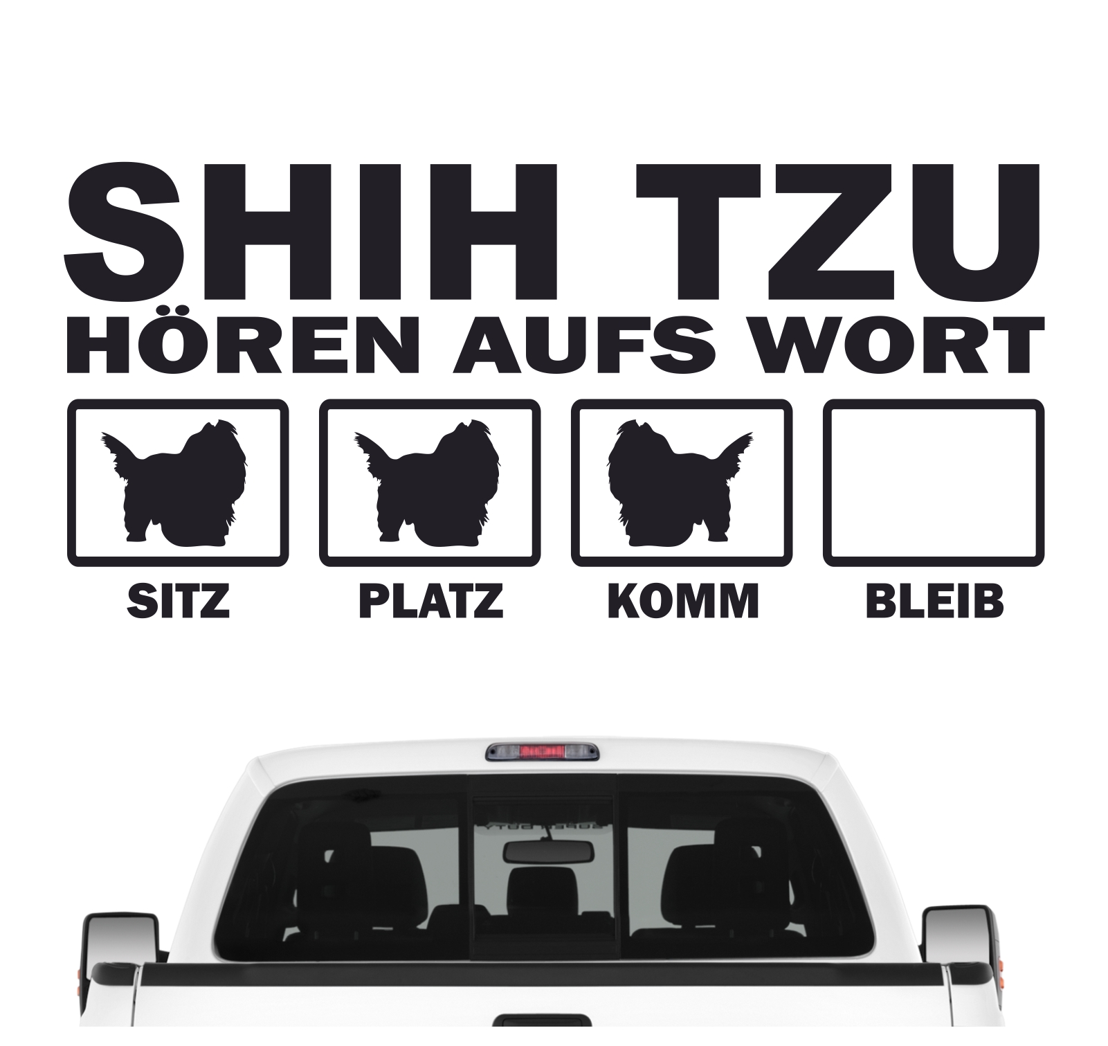 Shih Tzu Tibet Chinese Lion Dog Chrysanthemum Dog  Hört aufs Wort Hunde Aufkleber Sticker Autoaufkleber Wandtattoo Tattoo