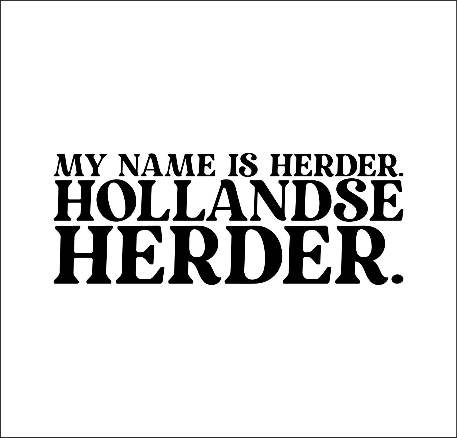 Hollandse Herder Dog Name  Hundeaufkleber Hundemotiv Folie Herdershond Holländischer Schäferhund