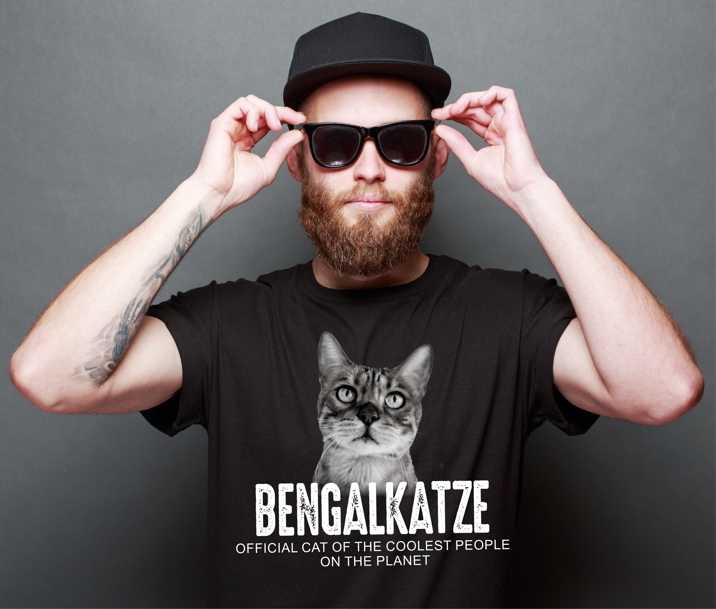 Bengal Katze Leopardkatze Cat Unisex Shirt Officialcool Leute lustig Hundemotiv T-Shirt
