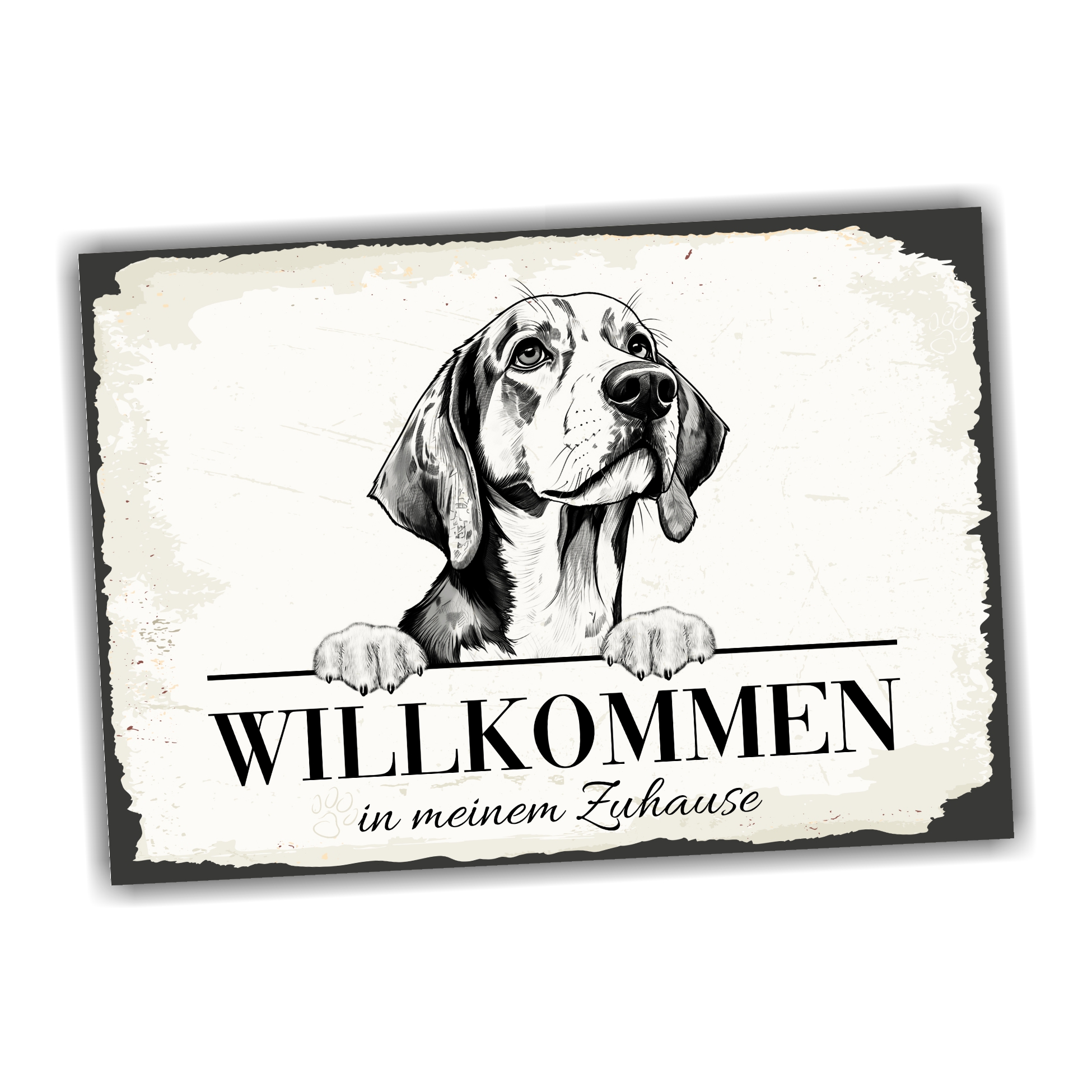Hundeschild Willkommen Zuhause Beagle Schild Achtung Zaun Frau Spruch Türschild Hundeschild Warnschild  Design by Siviwonder