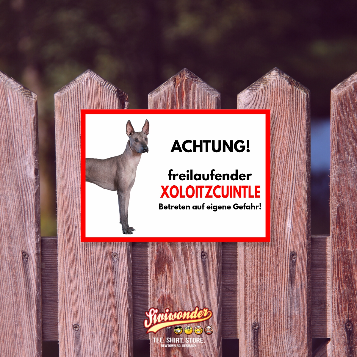 Xoloitzcuintle Freilaufender Hund Dog Schild Spruch Türschild Hundeschild Warnschild