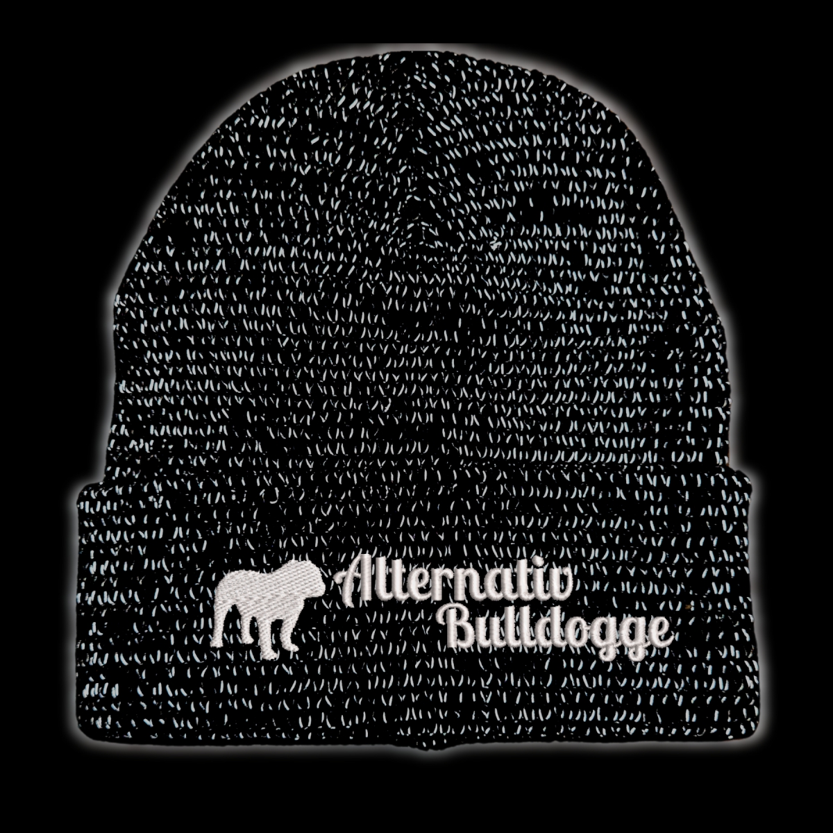 Stickmütze reflektierende Mütze Stickerei Hund Winter Strickmütze reflex Beanie warm