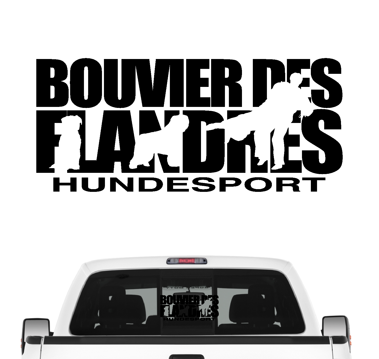 Bouvier des Flandres Hundesport Autoaufkleber Hund Folie Aufkleber Treibhund