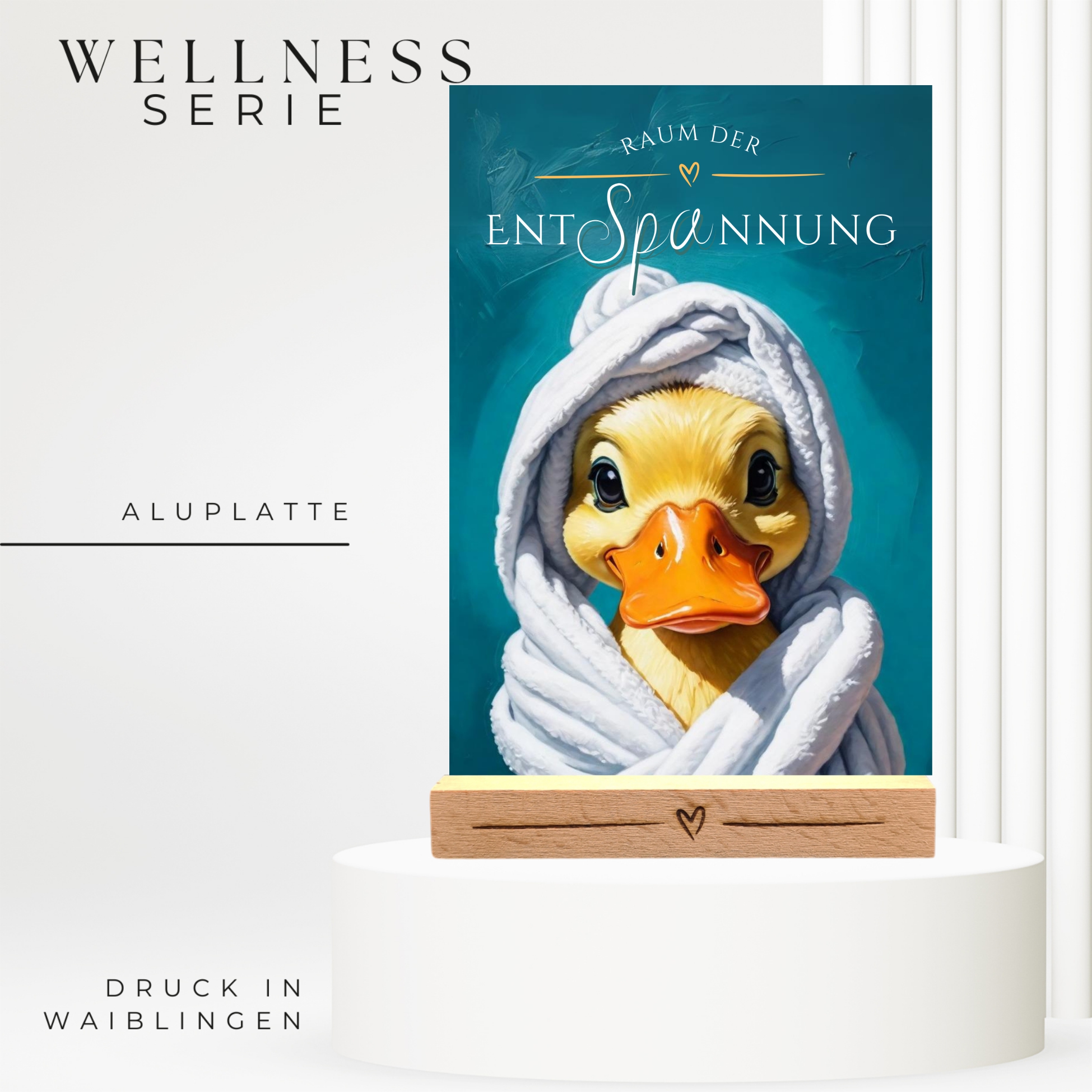 Ente Enten Schild Wellness Handtuch Entspannung  Schild Spruch